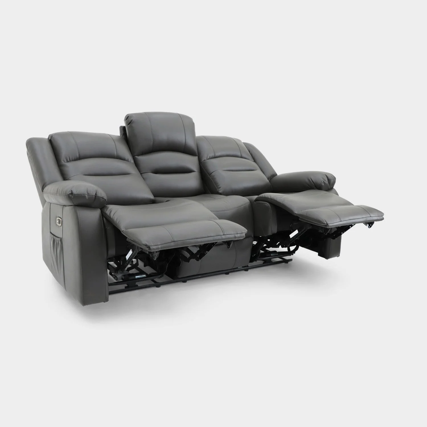 Alva Electric Recliner Sofa Grey 3 Seater - Image 3
