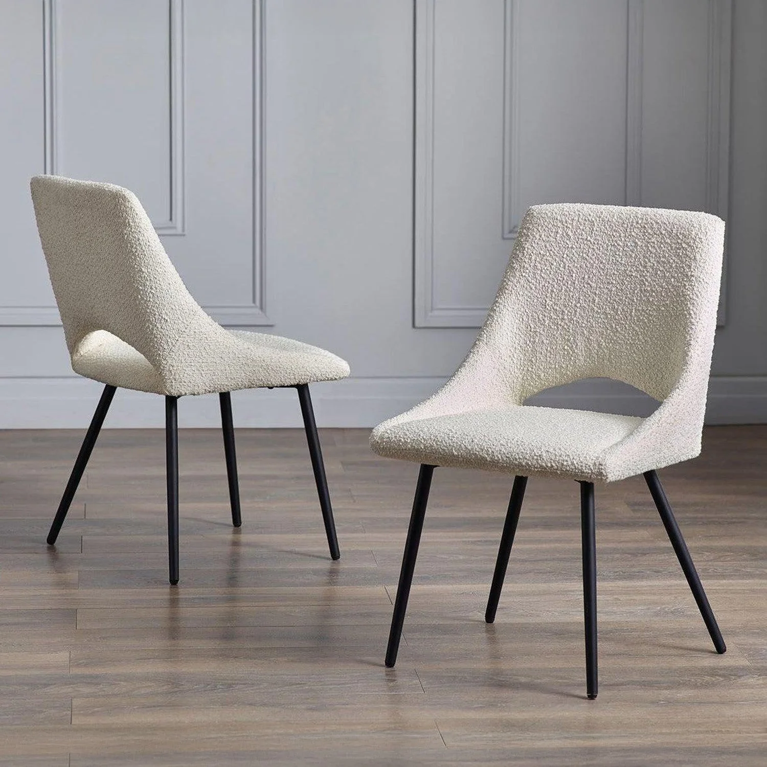 Apis Set Of 2 Dining Chairs Boucle Ivory - Image 5