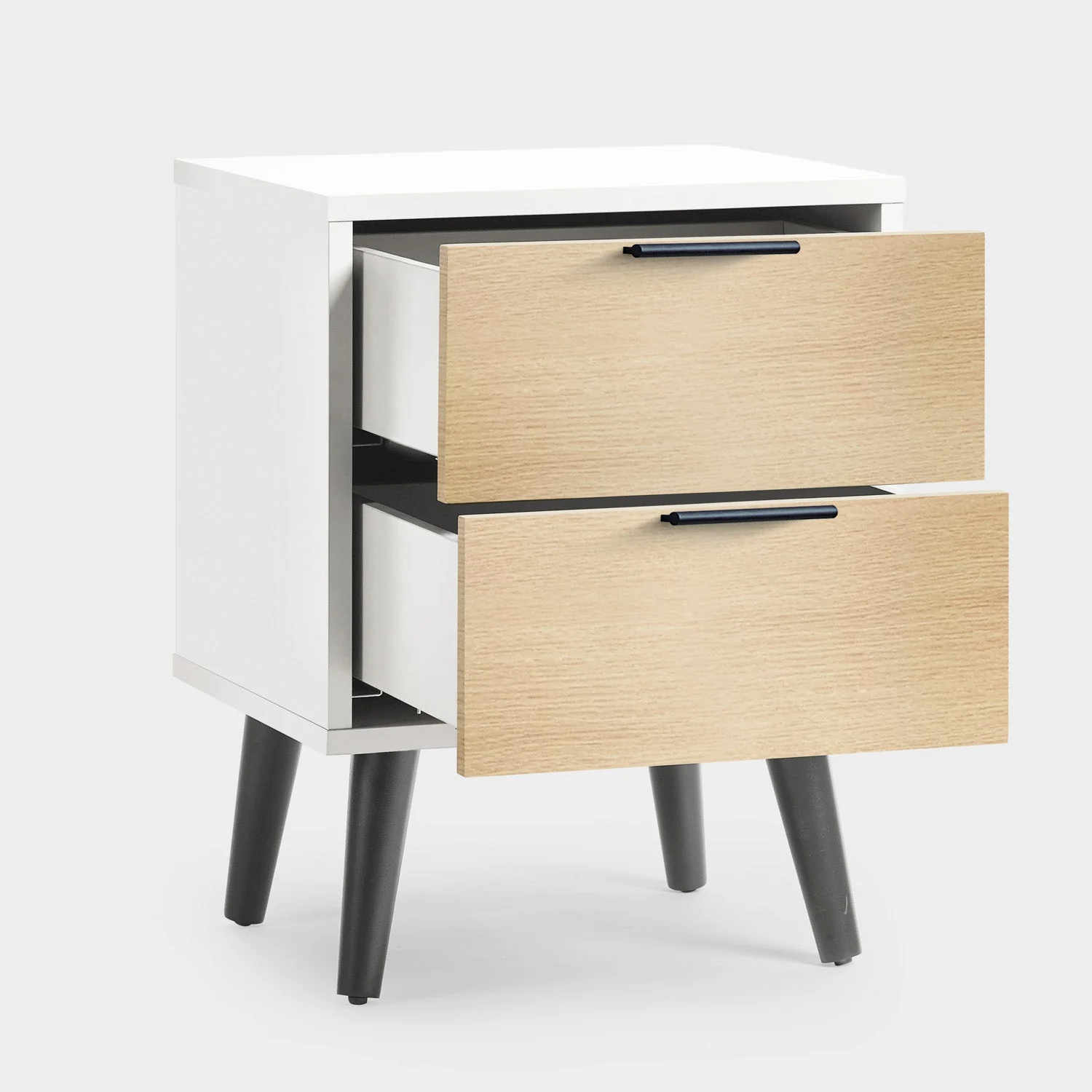 Asa 2 Drawer Bedside White/Oak - Image 3
