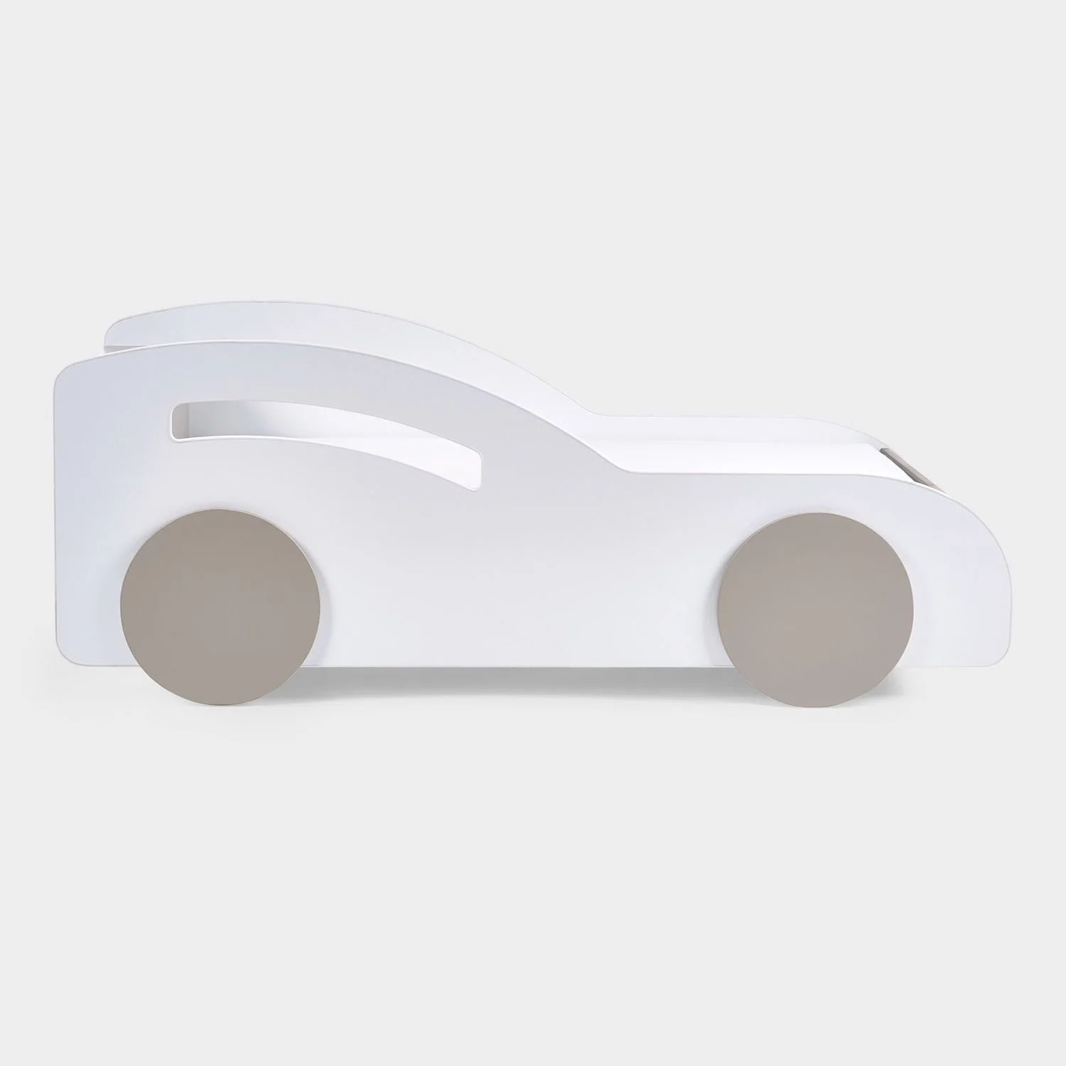 Aya Toddler Car Bed White & Taupe - Image 4