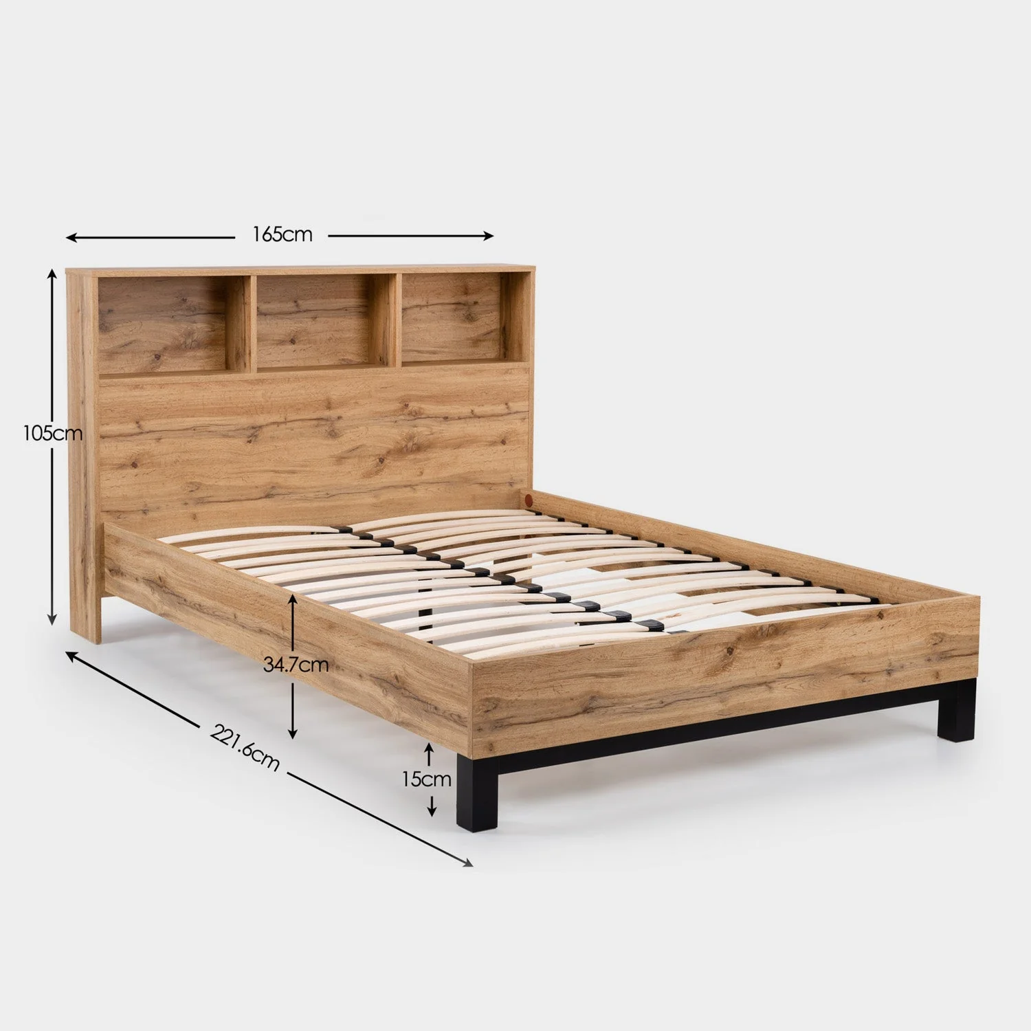 Bali Bed Frame Kingsize Oak - Image 5