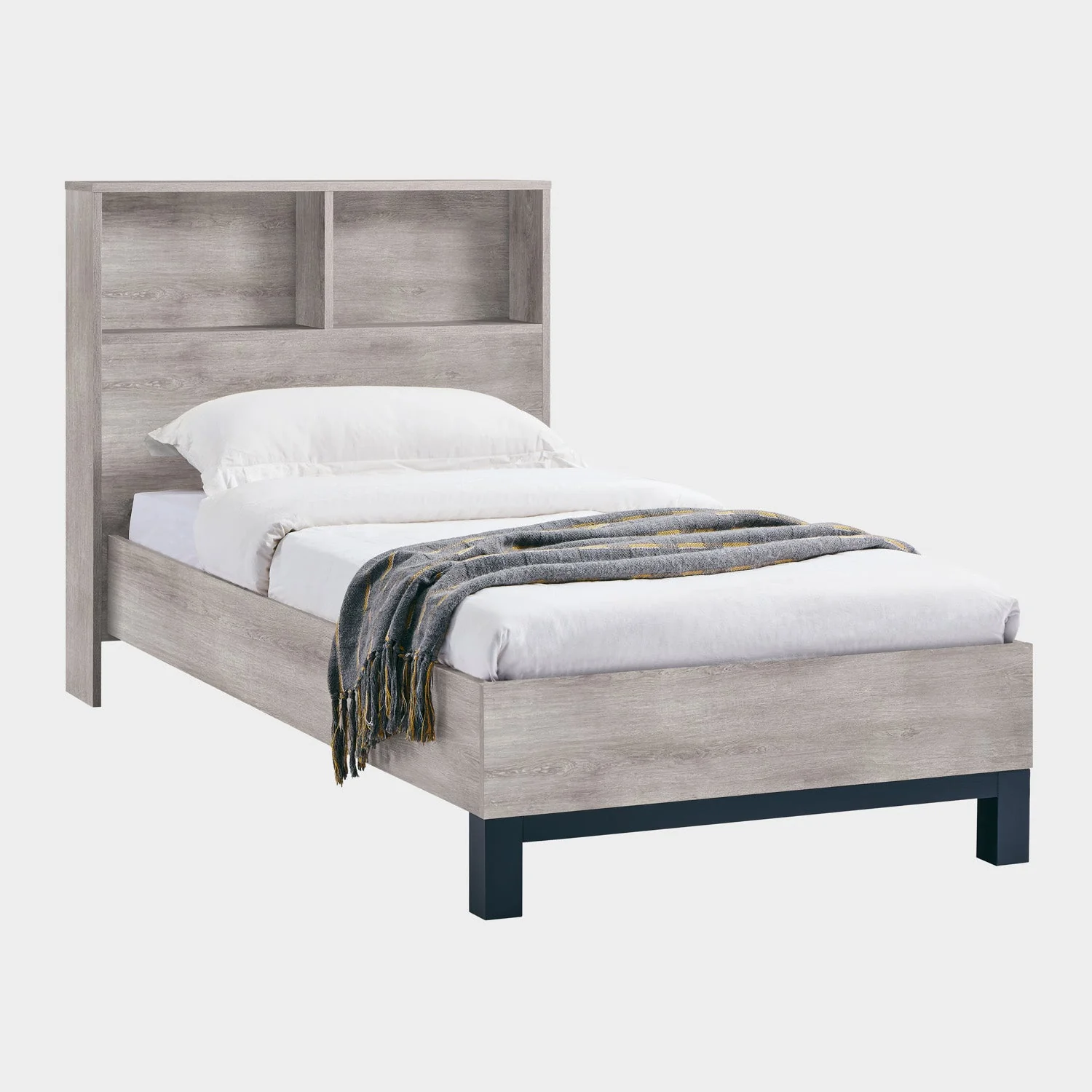 Bali Bed Frame Single Grey Oak - Image 2