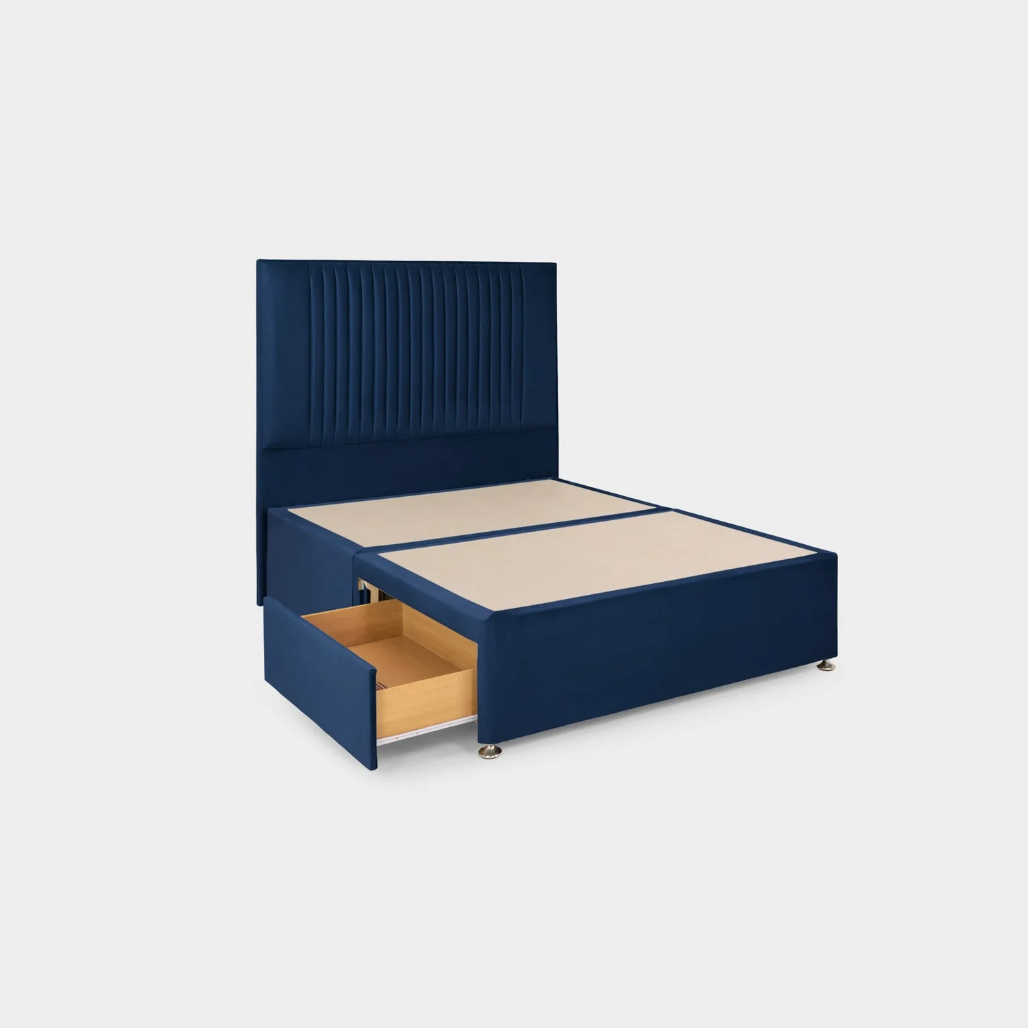 Bea 2 Drawer Bed Double Plush Navy 2 Drawers - Image 4