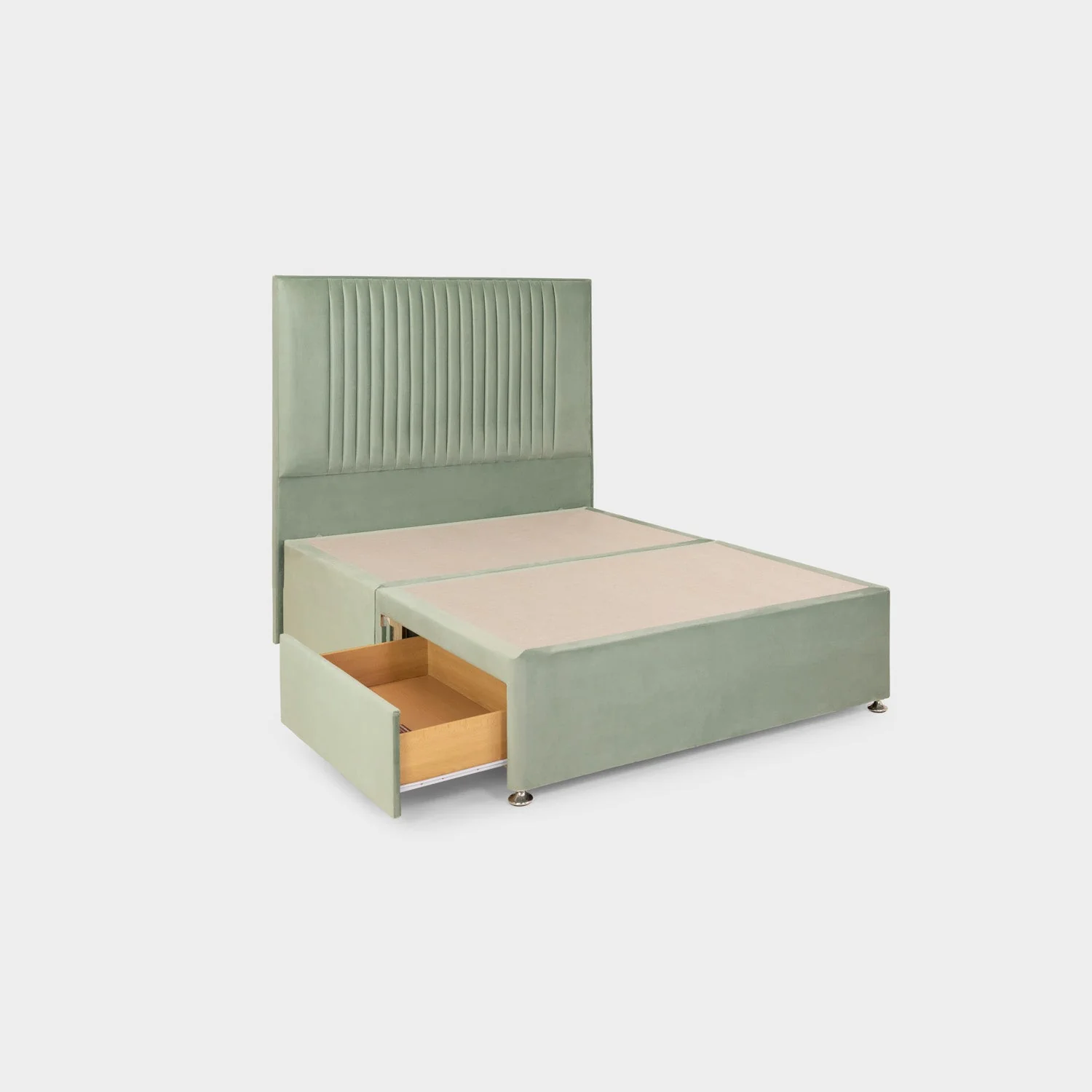 Bea 2 Drawer Bed Double Plush Sage 2 Drawers - Image 4