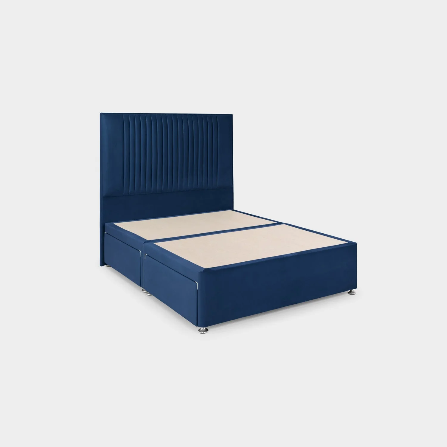 Bea 4 Drawer Bed Double Plush Navy 4 Drawers - Image 2