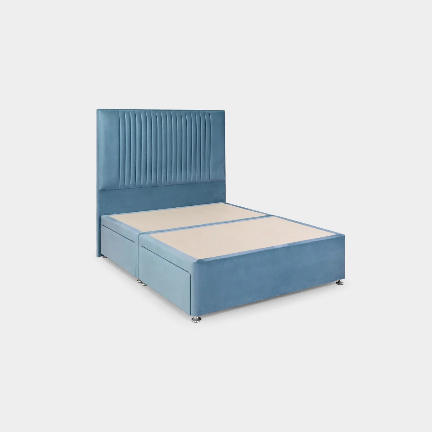 Bea 4 Drawer Bed Double Plush Teal 4 Drawers - Image 2