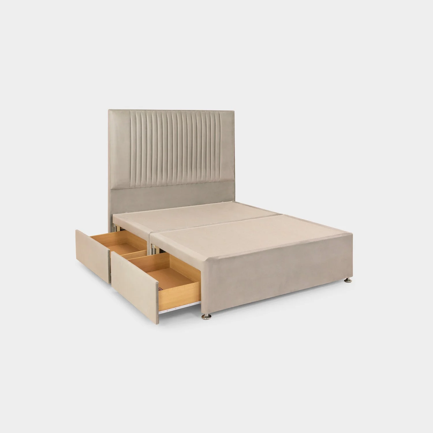 Bea 4 Drawer Bed King Plush Stone 4 Drawers - Image 4