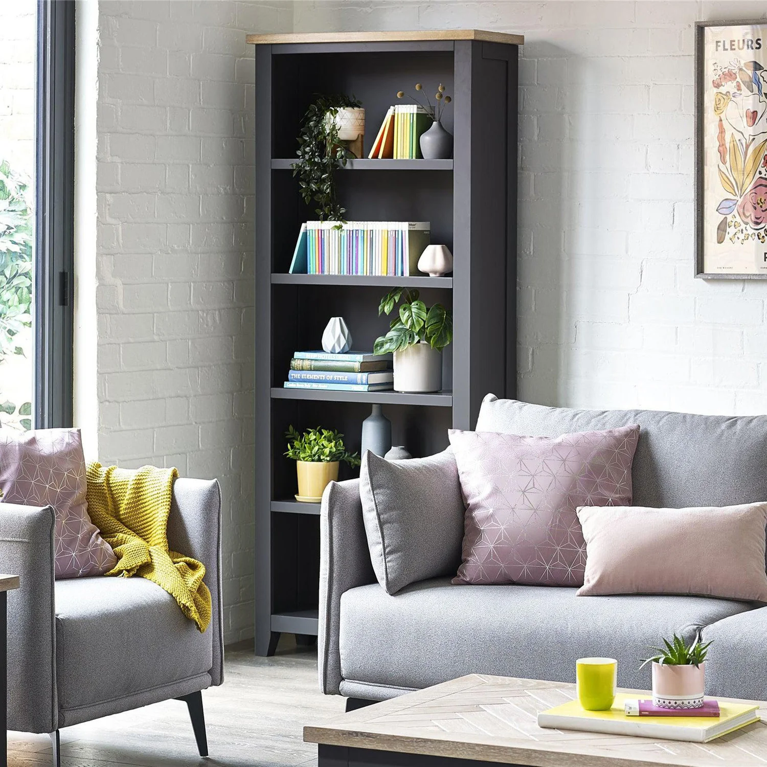 Bee Bookcase Grey/Oak - Image 5