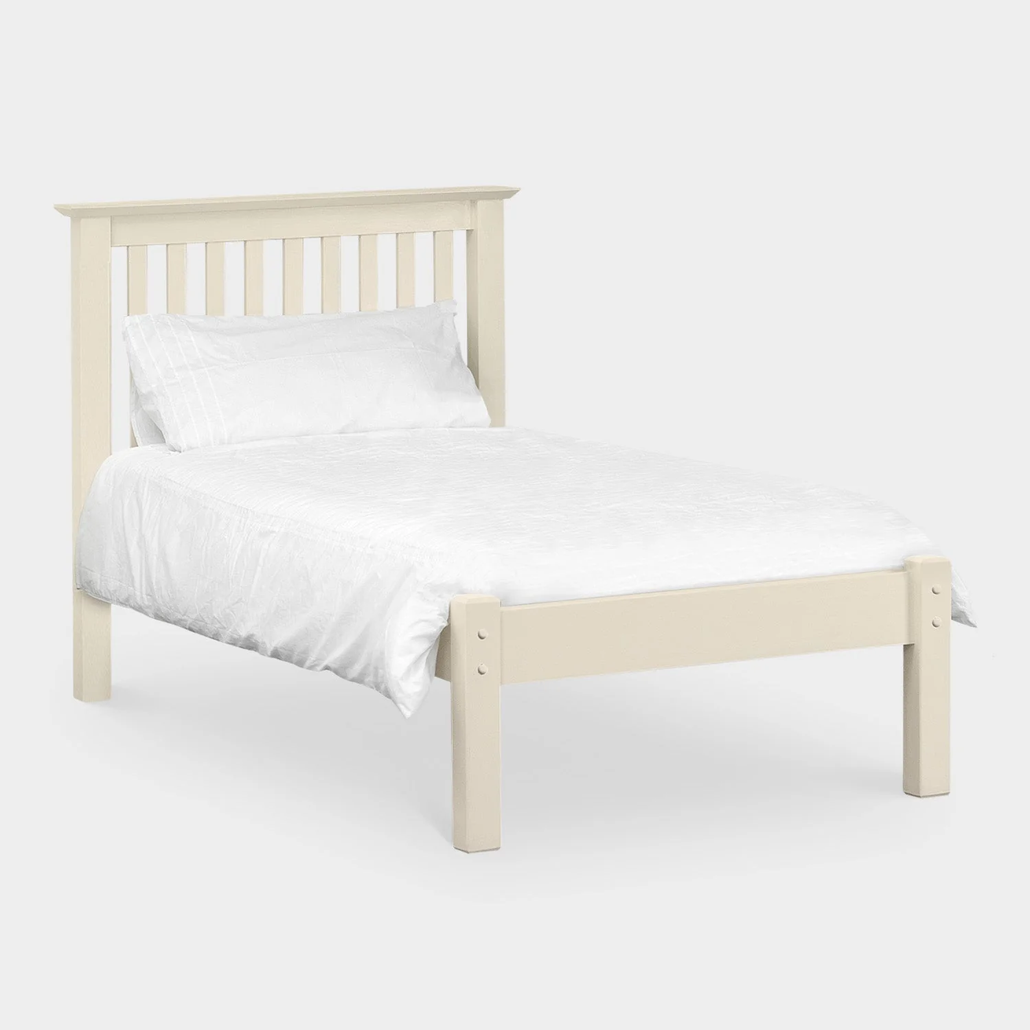 Bexley Bed Frame Single Stone White - Image 2