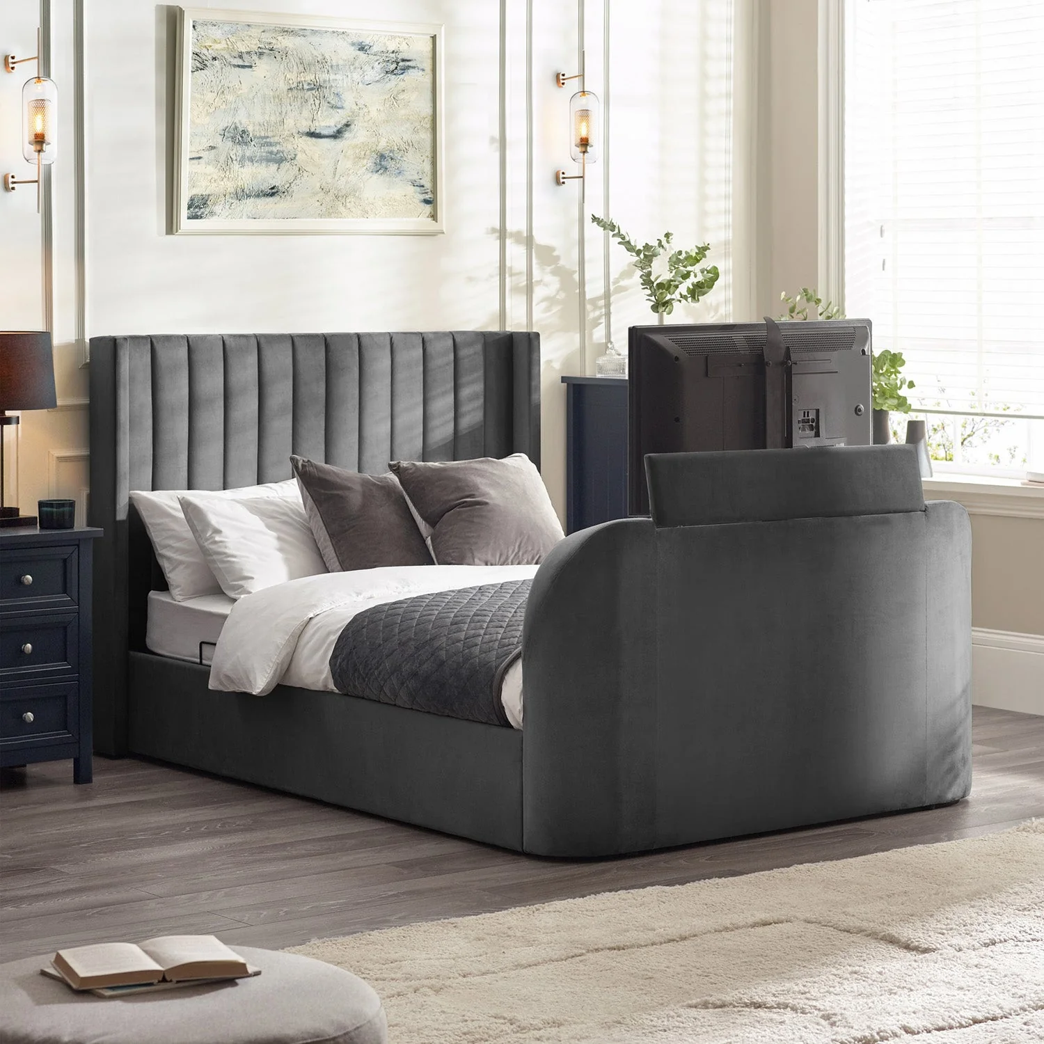 Calla Bed Frame Double Light Grey