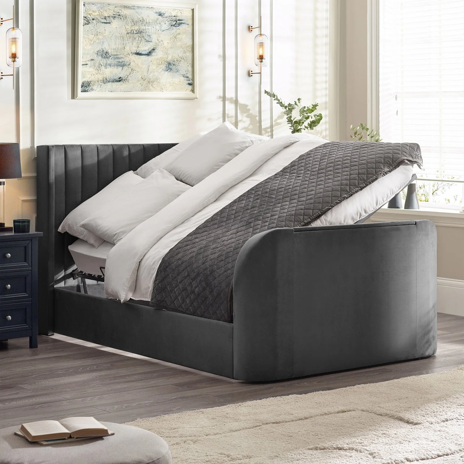 Calla Bed Frame Double Light Grey - Image 2