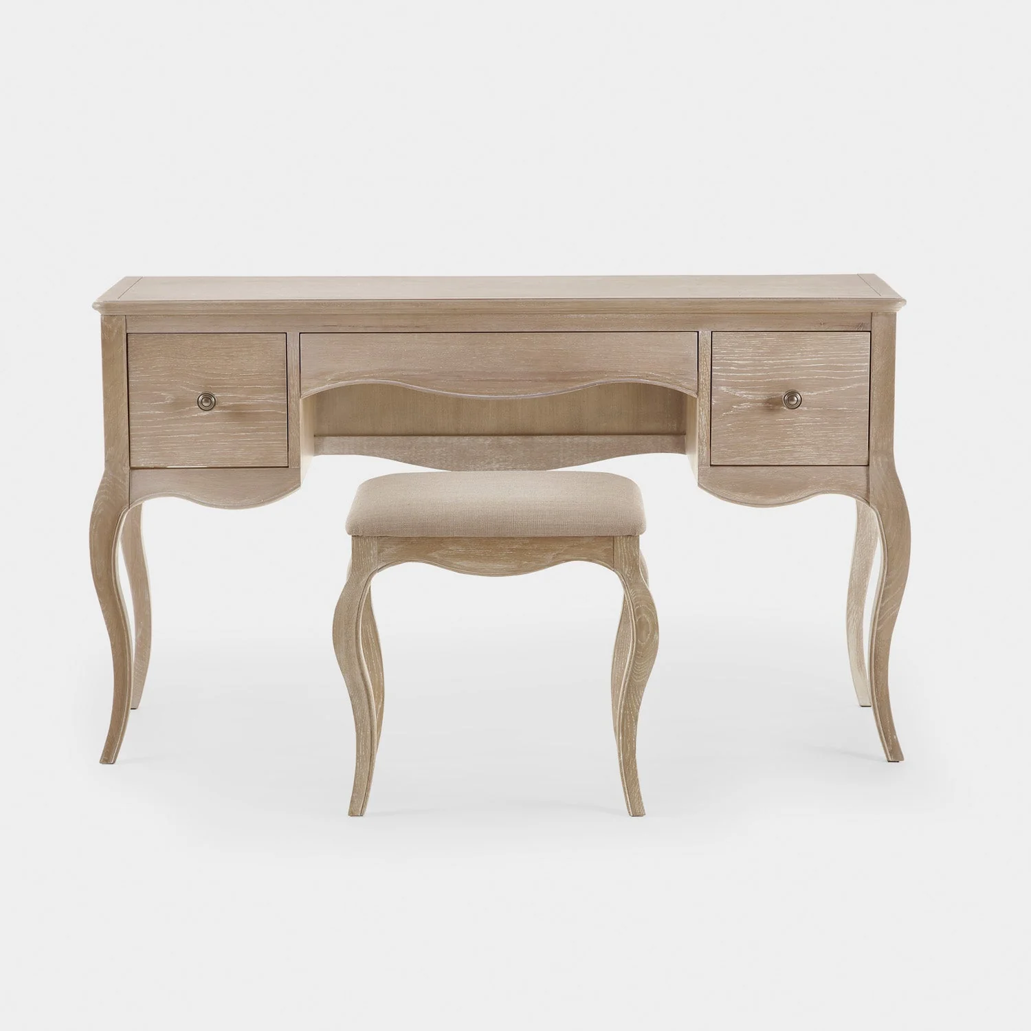 Camila Dressing Table And Stool Limed Oak - Image 3