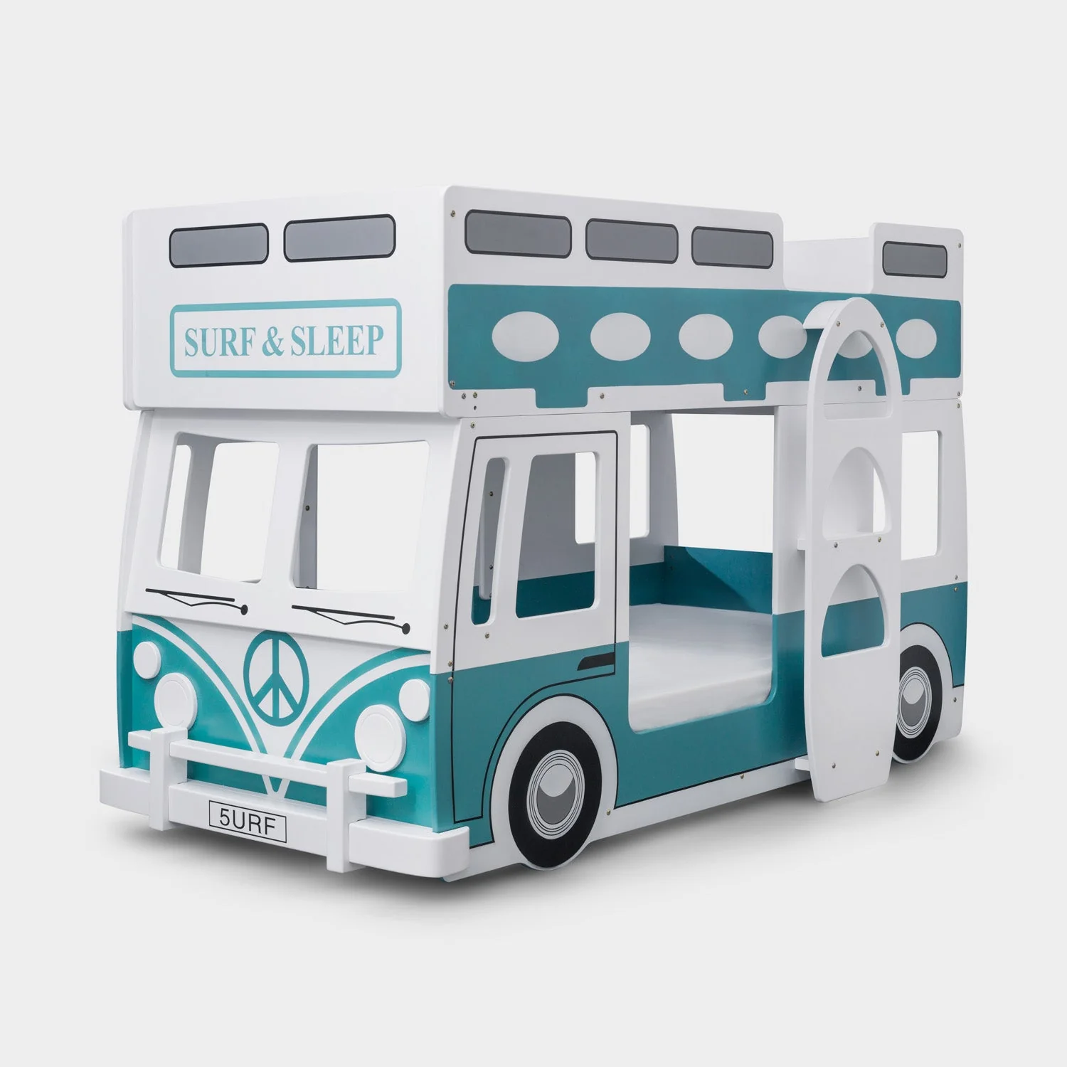 Campervan Bunk Bed White & Green - Image 3