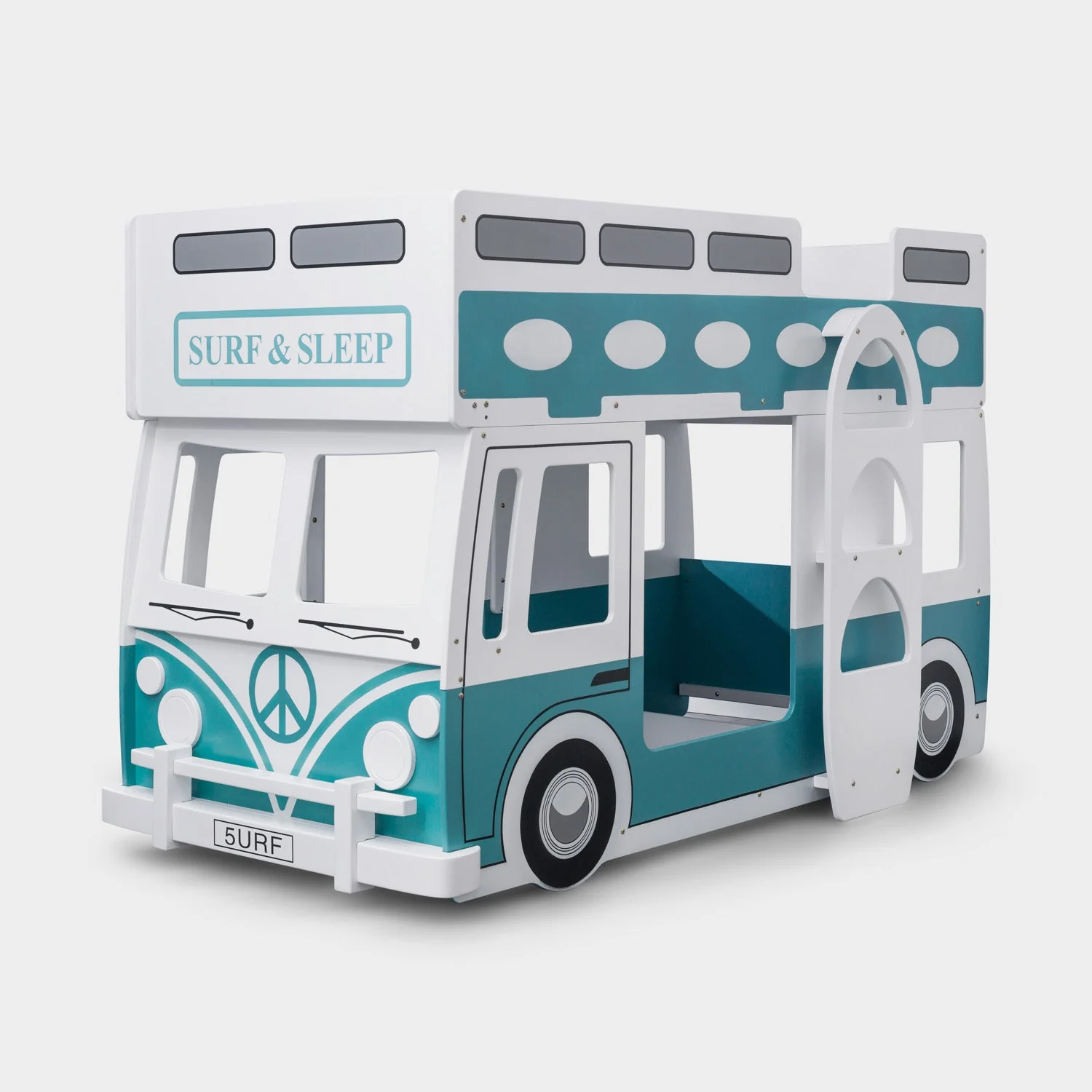 Campervan Bunk Bed White & Green - Image 4