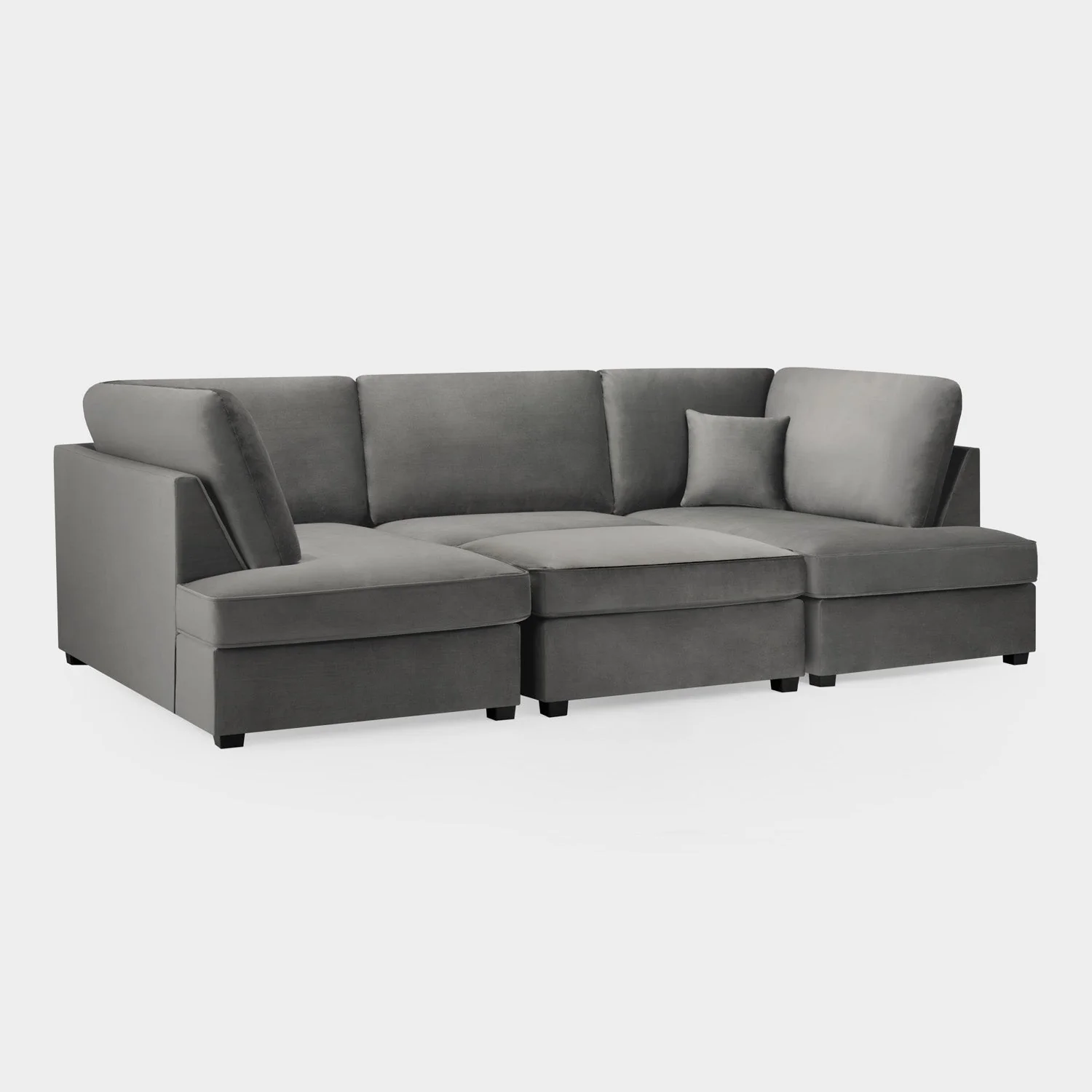 Carnaby Sofa Plush Grey U Shape Corner - Image 4