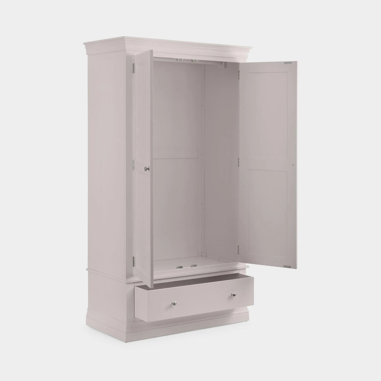 Clove Wardrobe Grey 2 Door 1 Drawer - Image 3