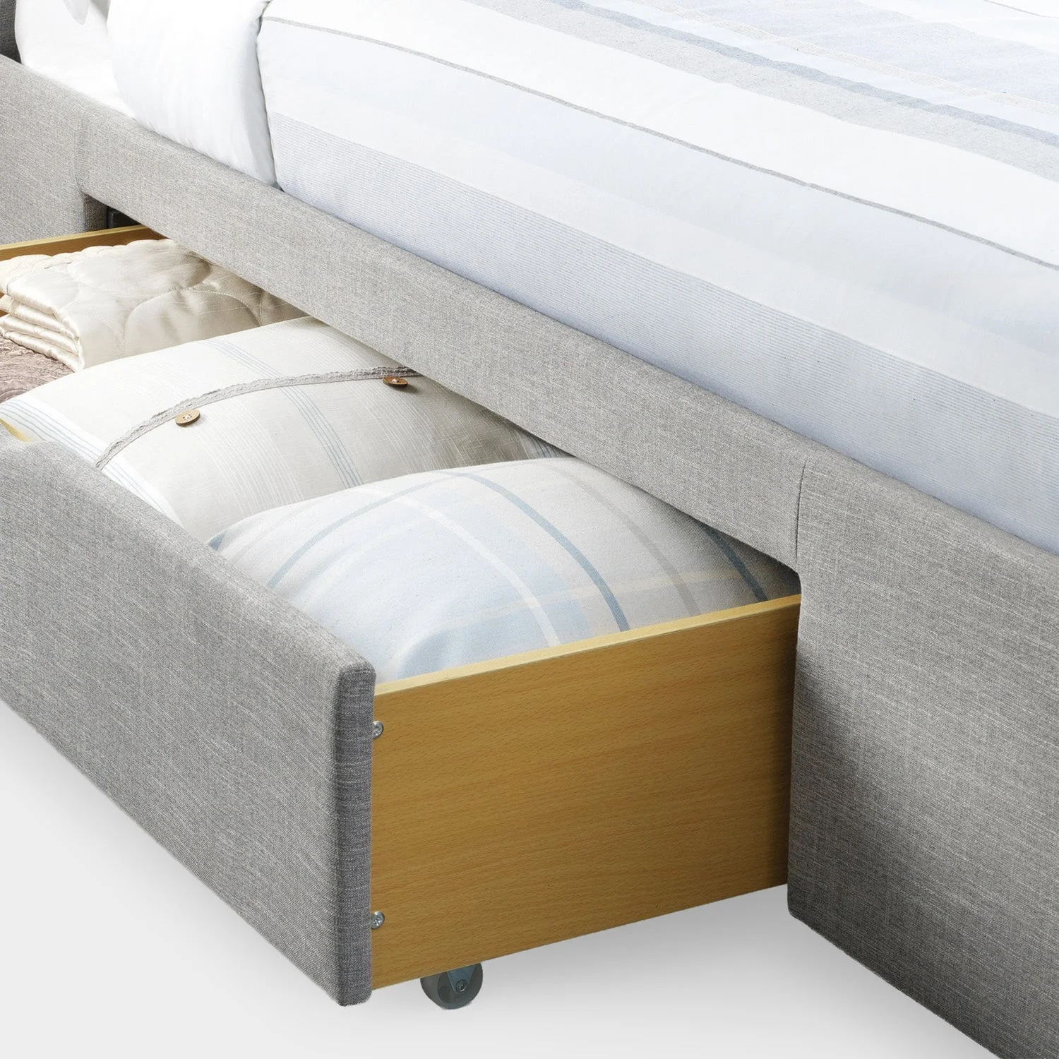 Como Bed Frame Kingsize Light Grey - Image 4