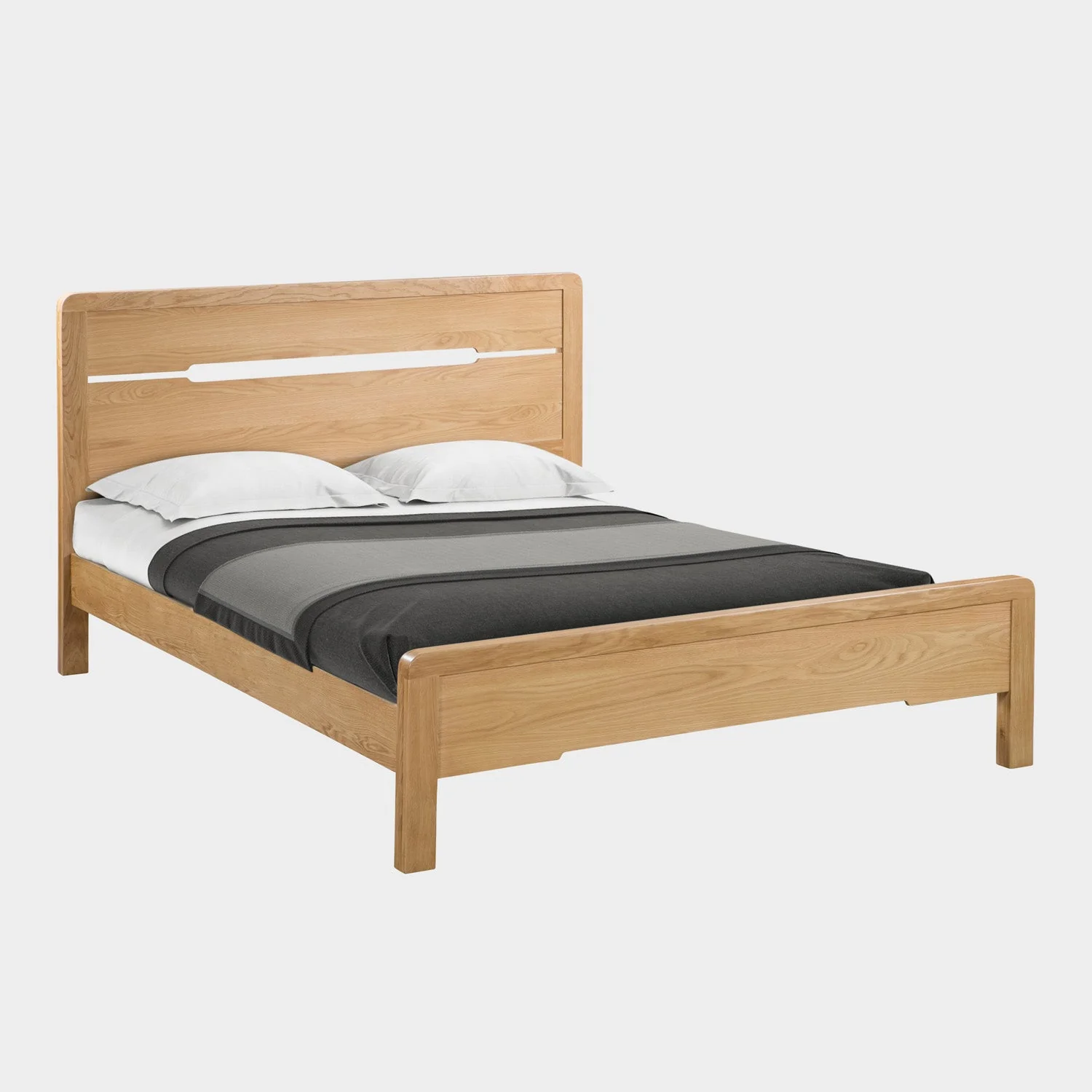 Curve Bed Frame Double Oak