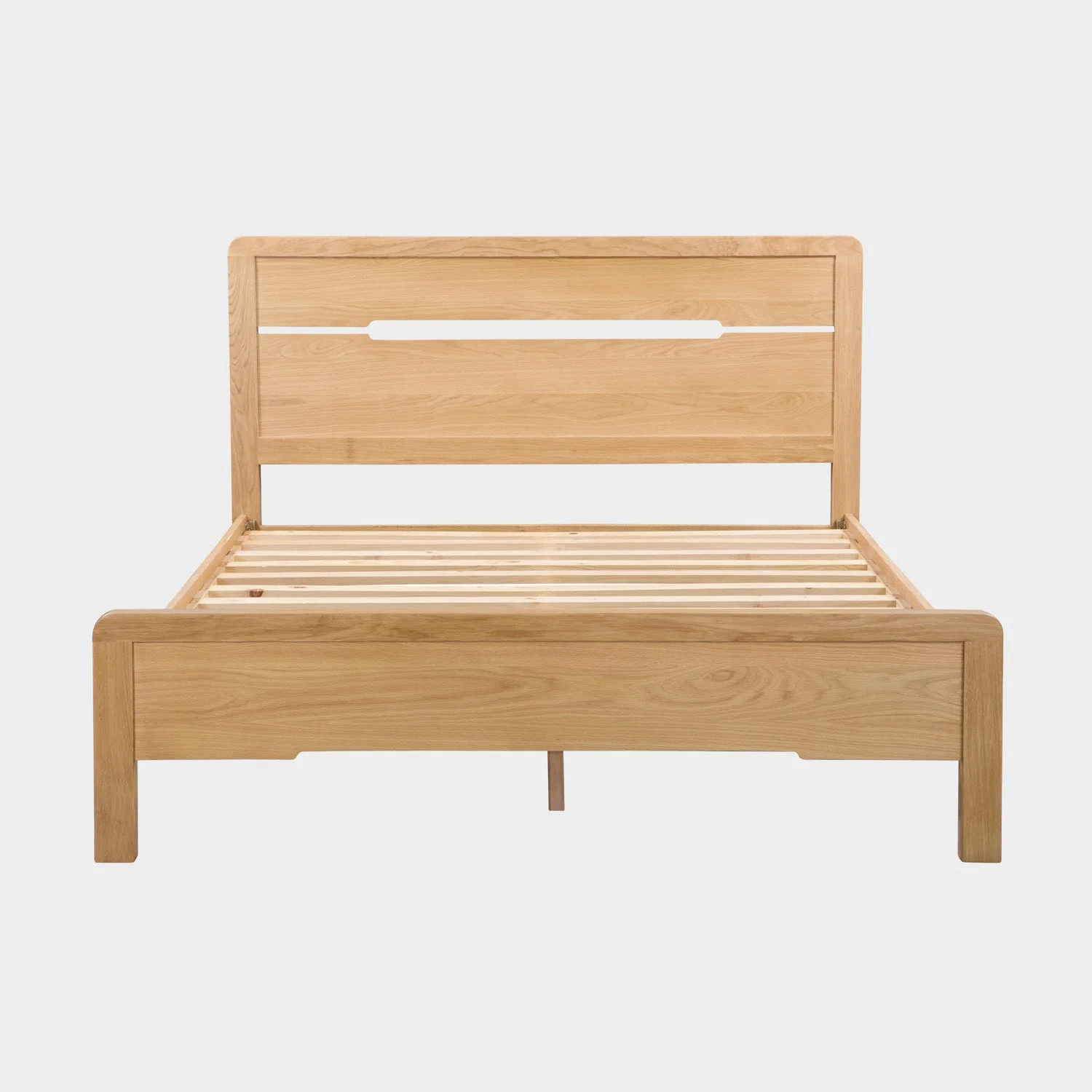 Curve Bed Frame Double Oak - Image 4