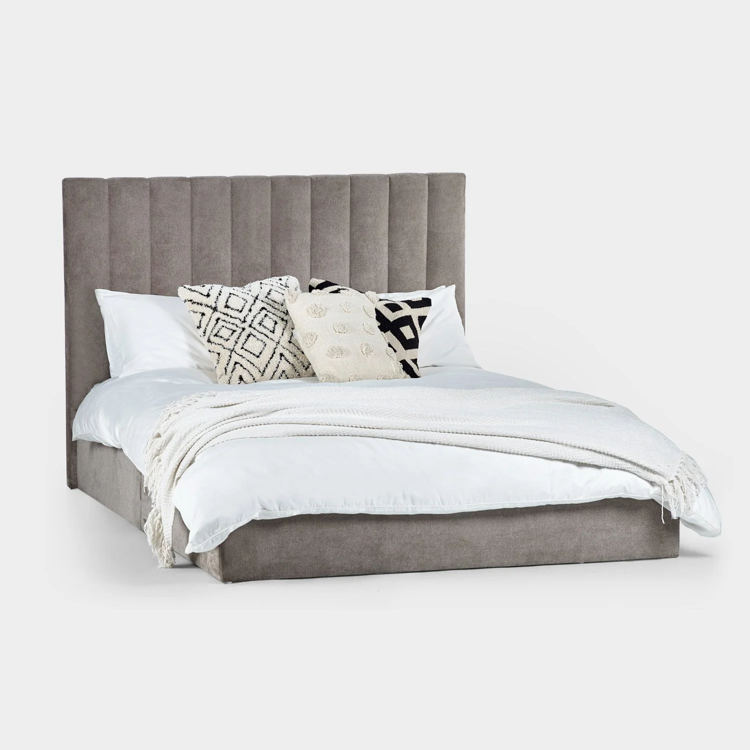 Emilla Bed Frame Double Grey - Image 2