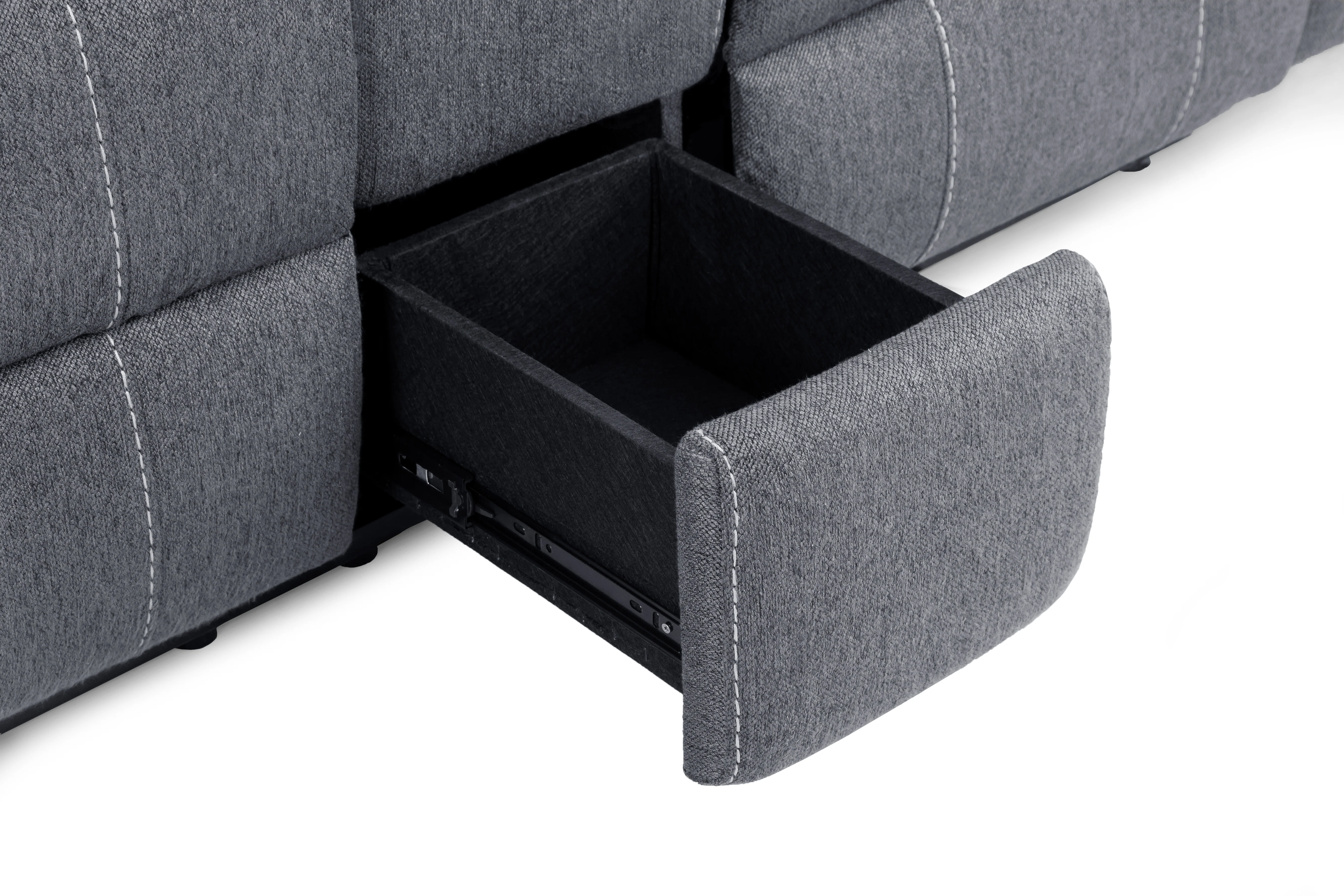 Galaxy Tech Recliner Sofa Grey Fabric 2 Seater - Image 7