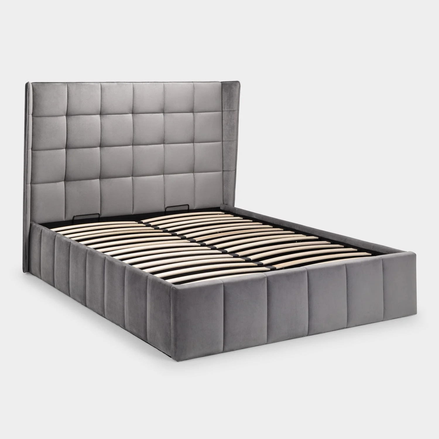 Gila Bed Frame Kingsize Light Grey Ottoman Storage - Image 4
