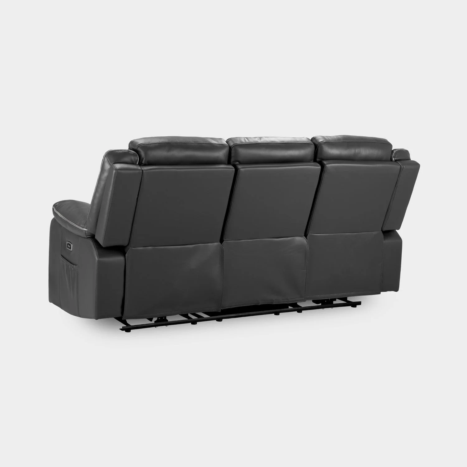 Harald Electric Recliner Sofa Black 3 Seater - Image 3