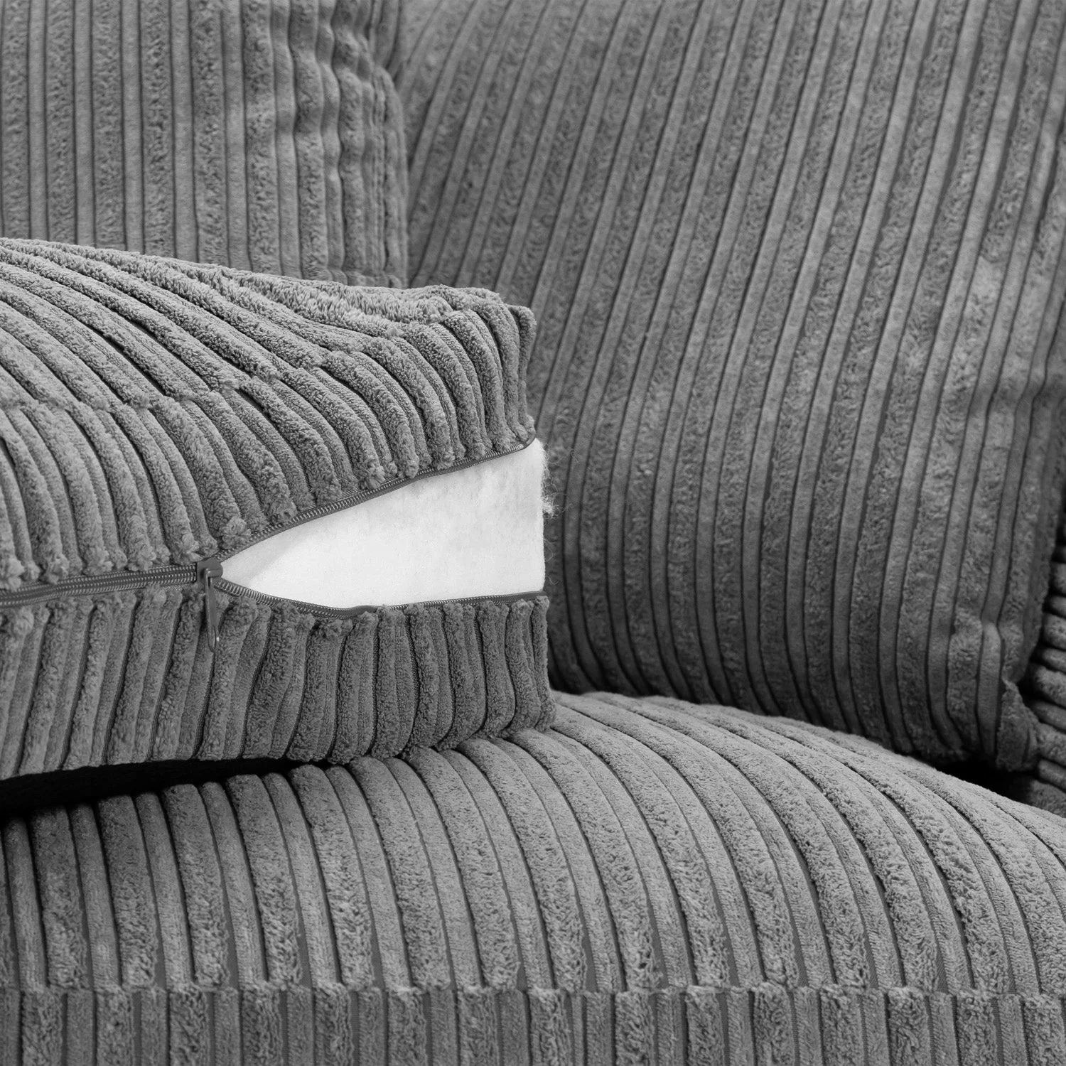 Harley Jumbo Sofa Grey 3 Seater - Image 6