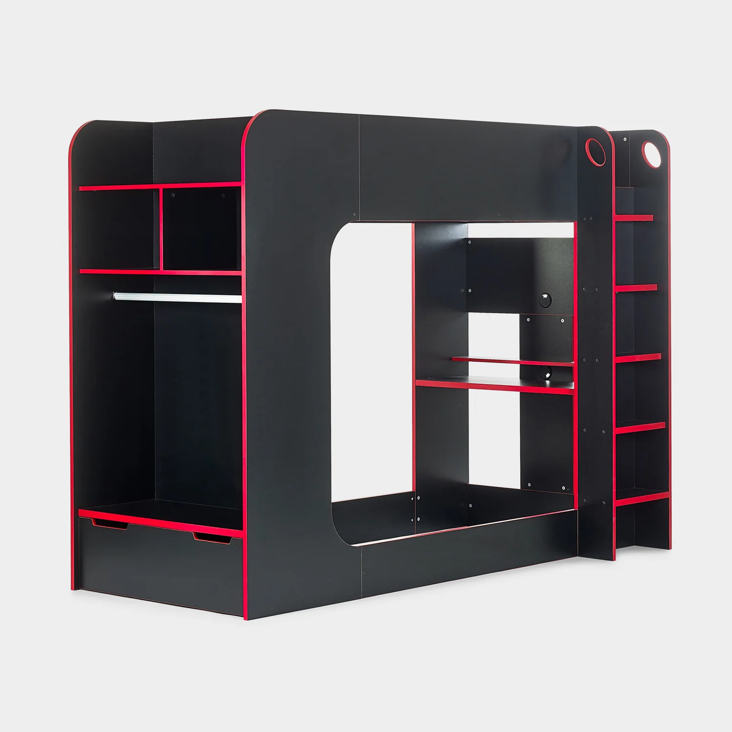 Indigo Gaming Bunk Bed Black & Red - Image 3
