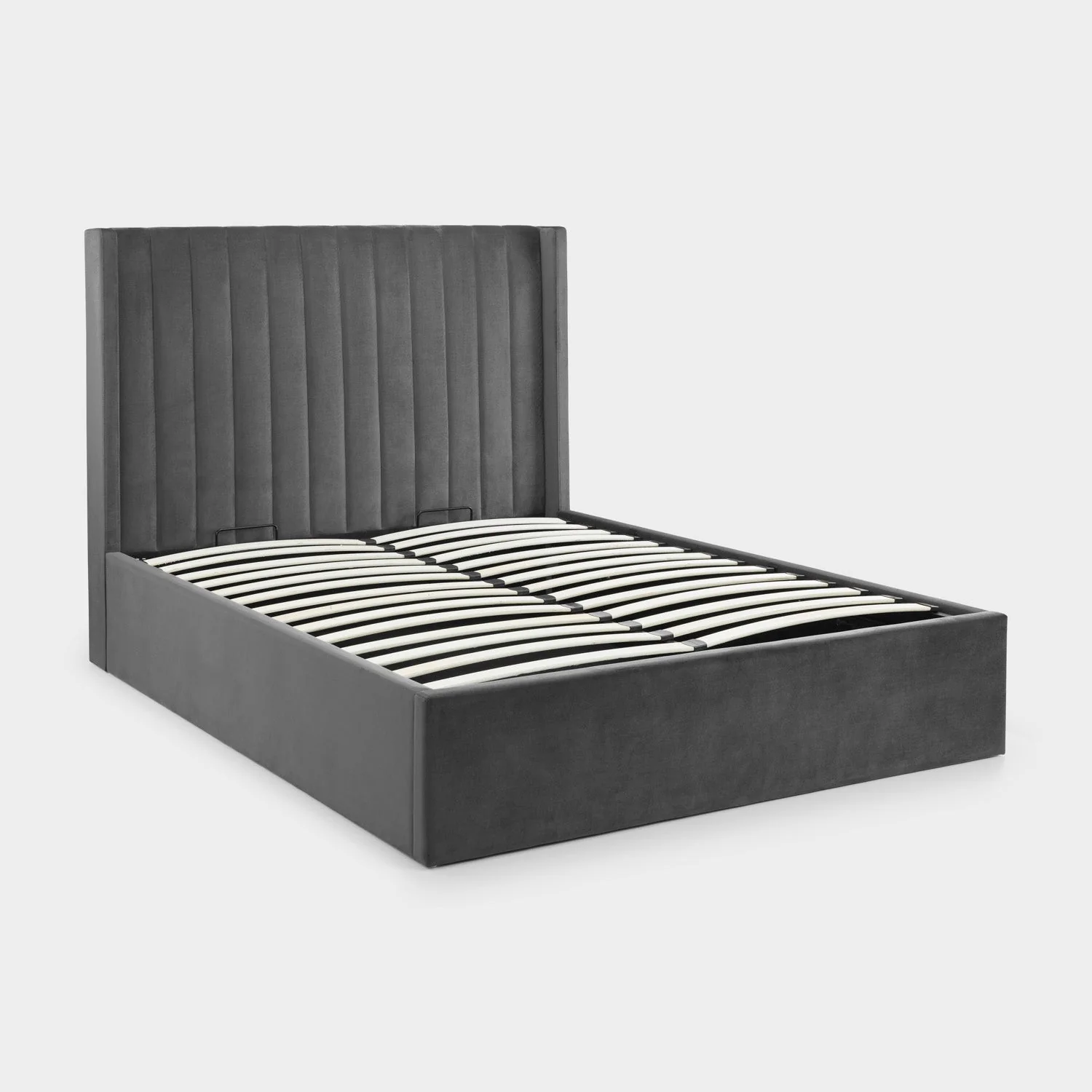 Lark Bed Frame Double Grey Ottoman Storage - Image 6
