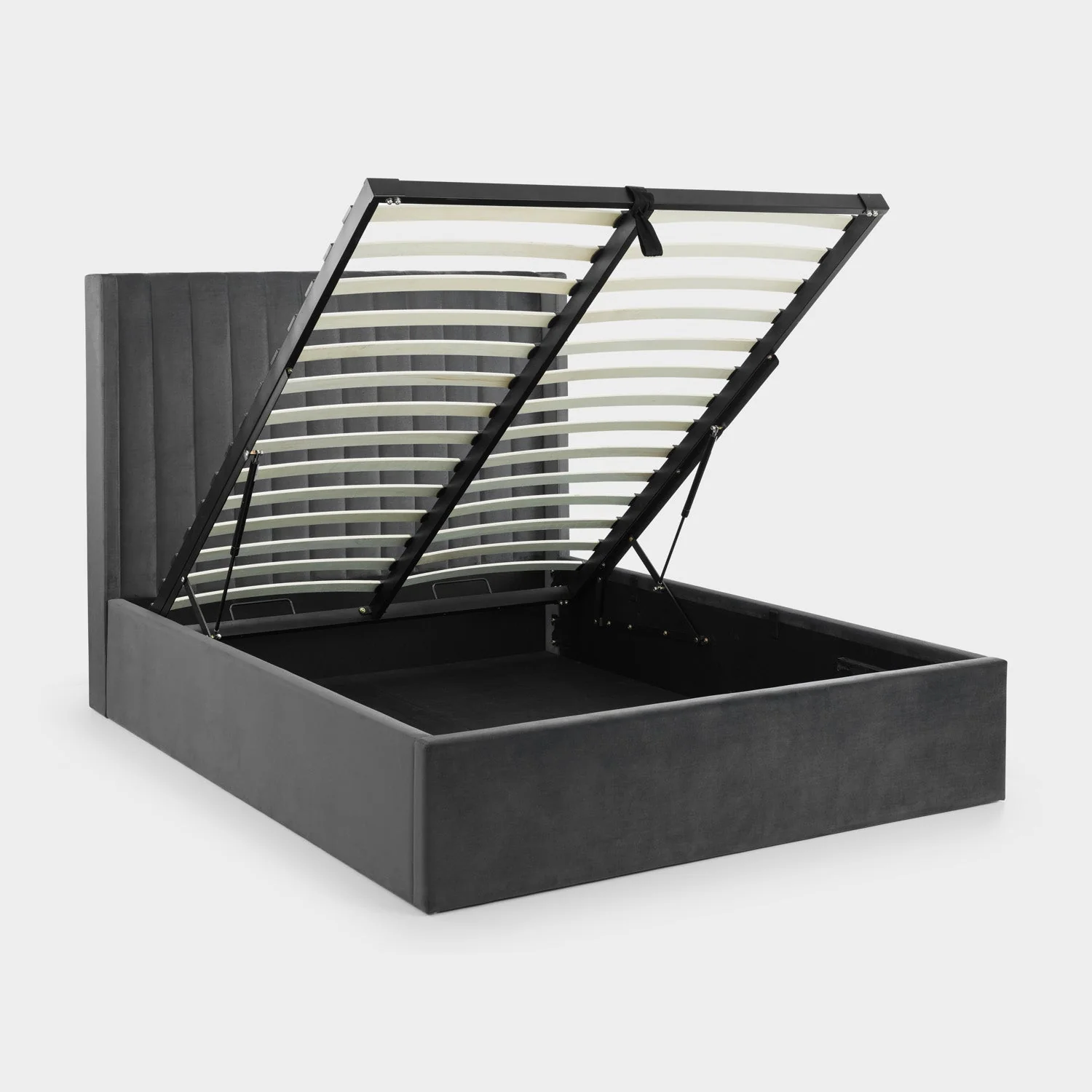 Lark Bed Frame Superking Grey Ottoman Storage - Image 5