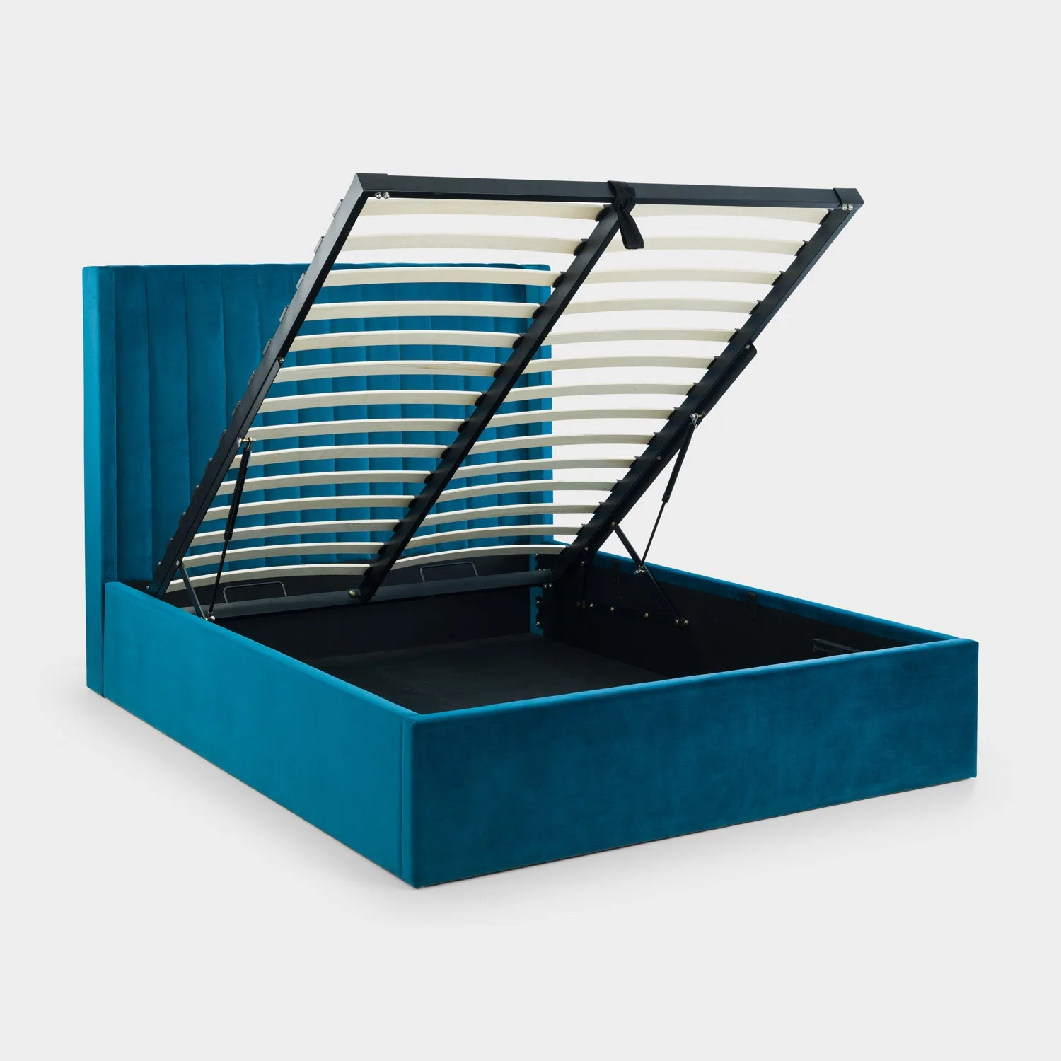 Lark Bed Frame Superking Teal Ottoman Storage - Image 5