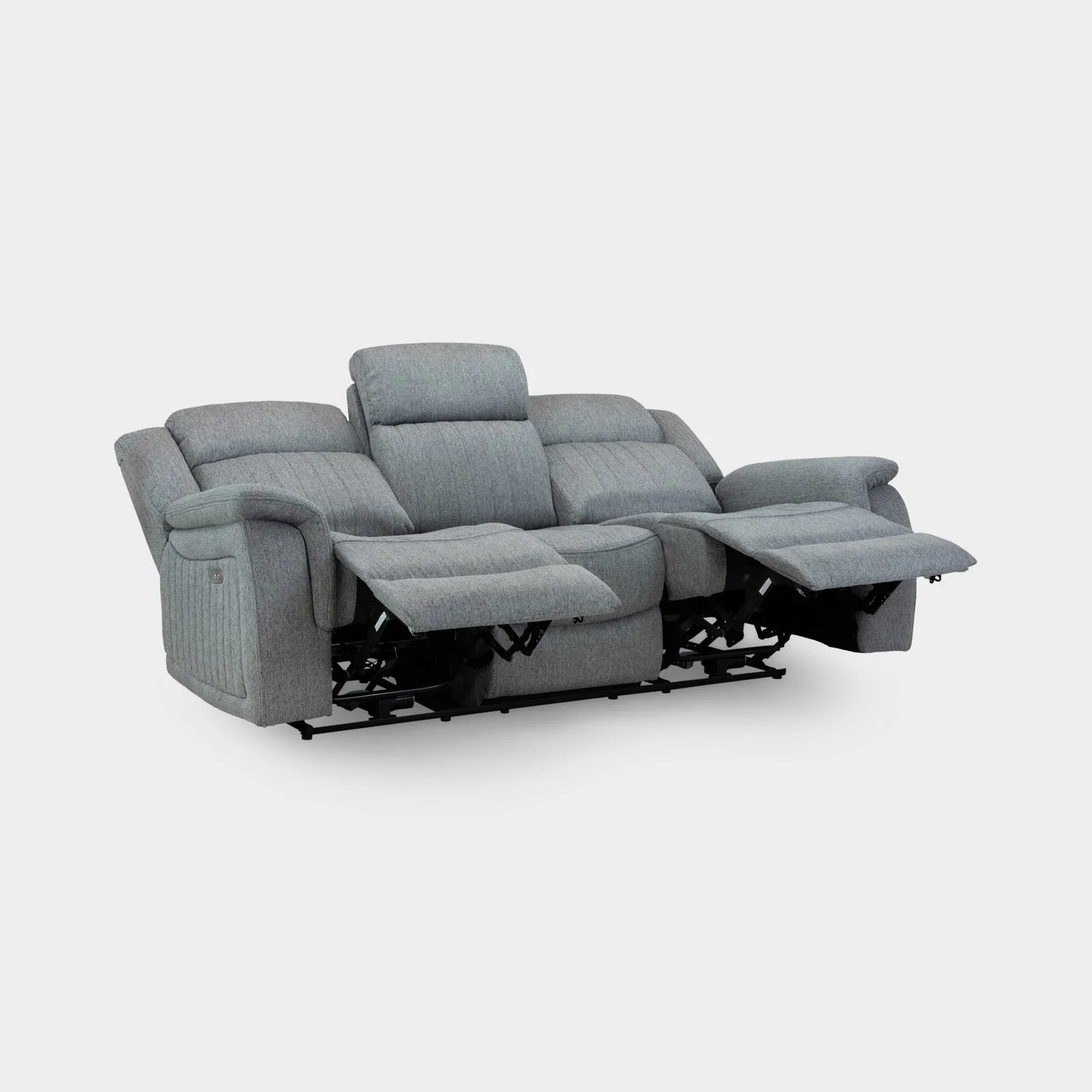 Linden Recliner Sofa Grey 3 Seater - Image 6