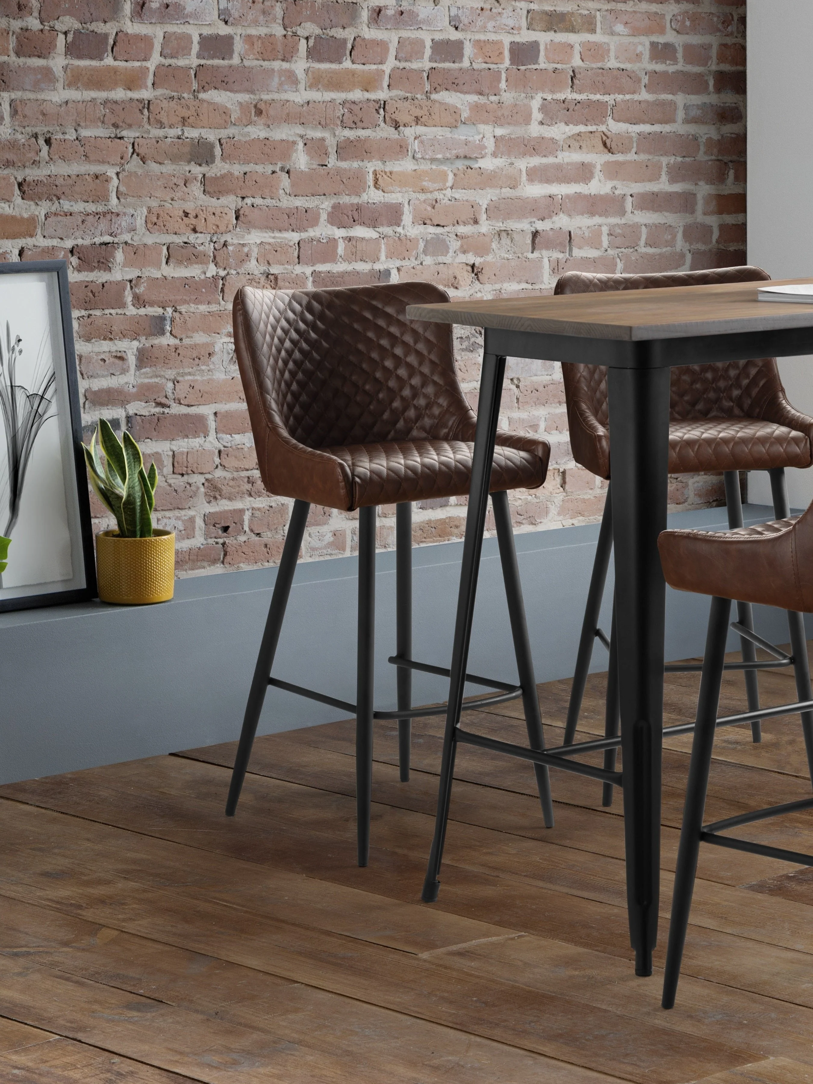 Lumin Bar Stool Grey/Brown