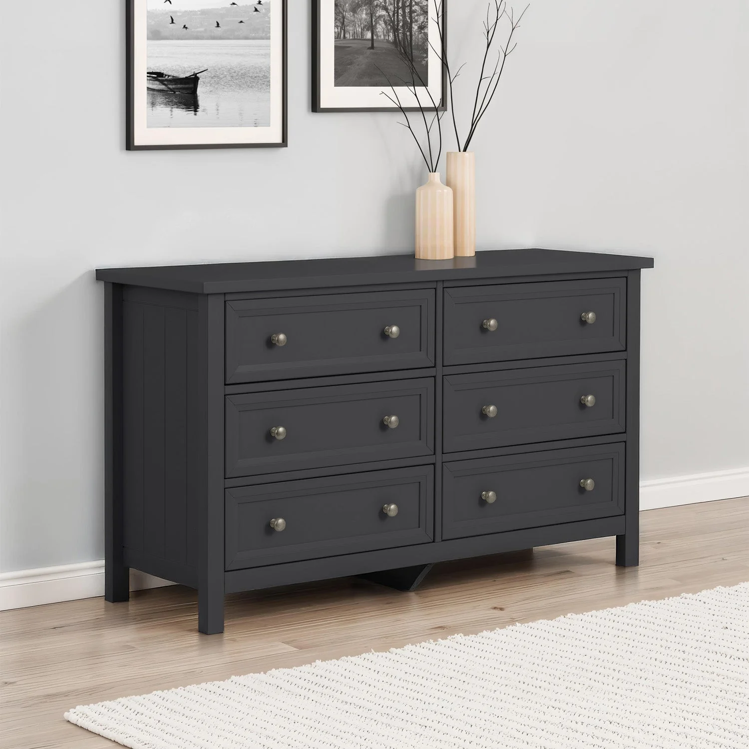 Marisol 6 Drawer Wide Chest Anthracite