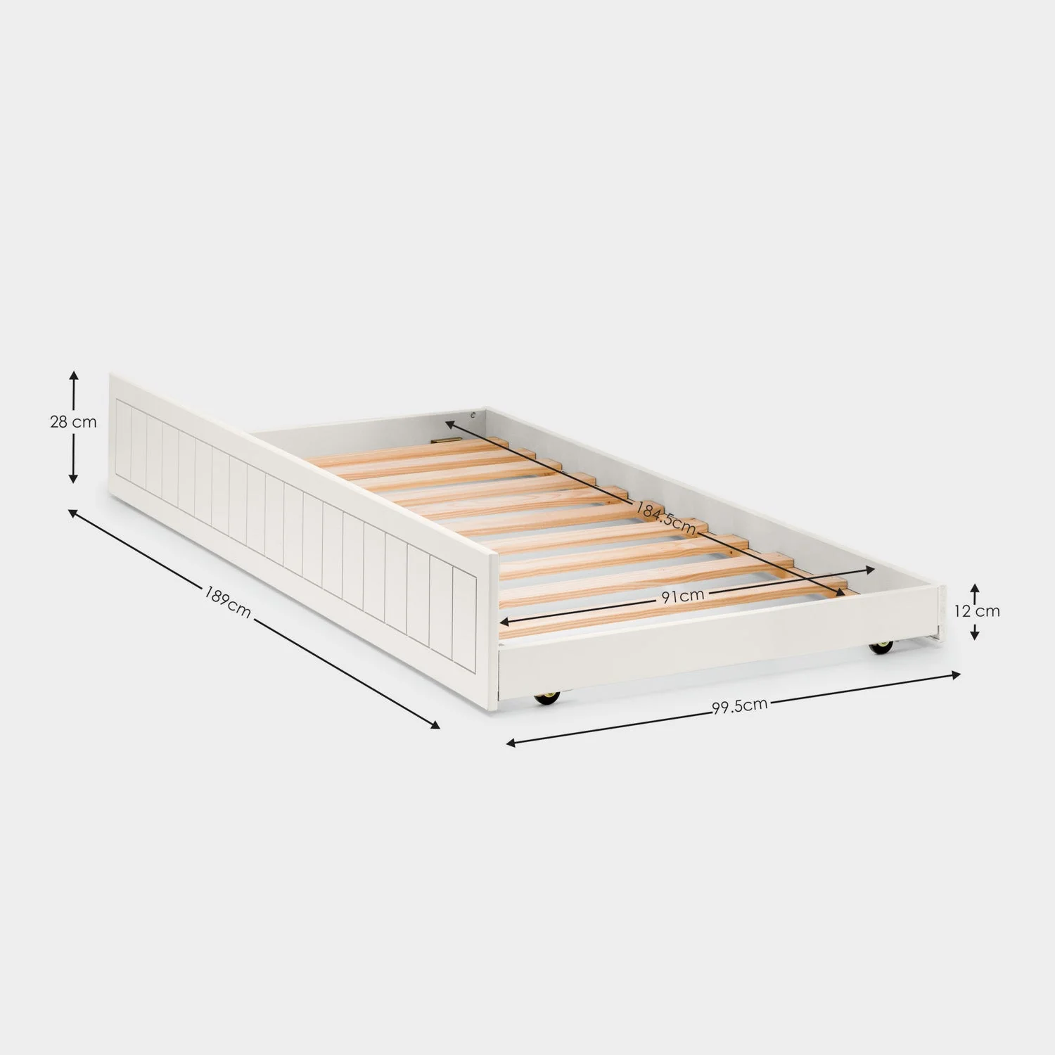 Marisol Bed Frame Single Surf White - Image 3