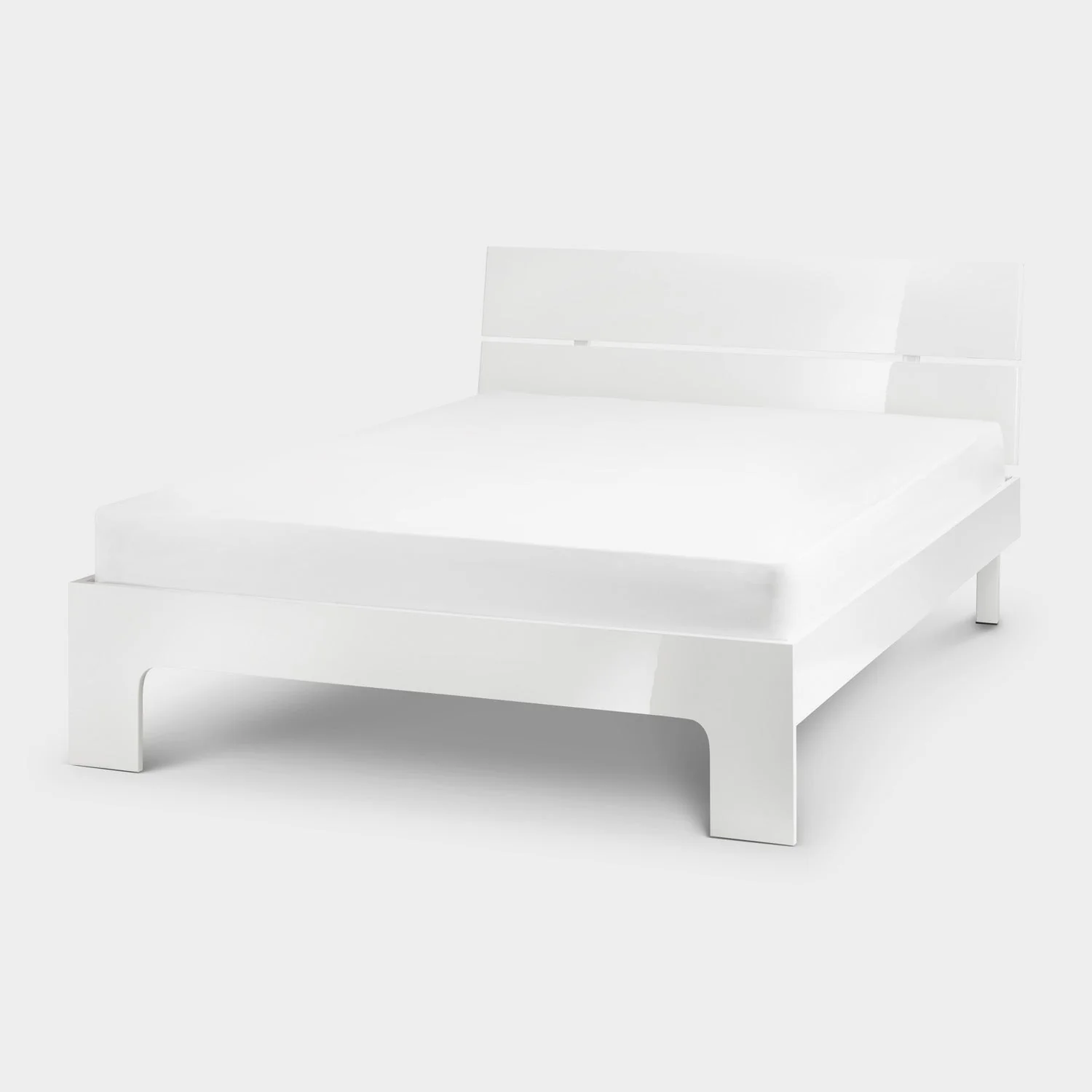 Mercer Bed Frame Double White High Gloss - Image 2