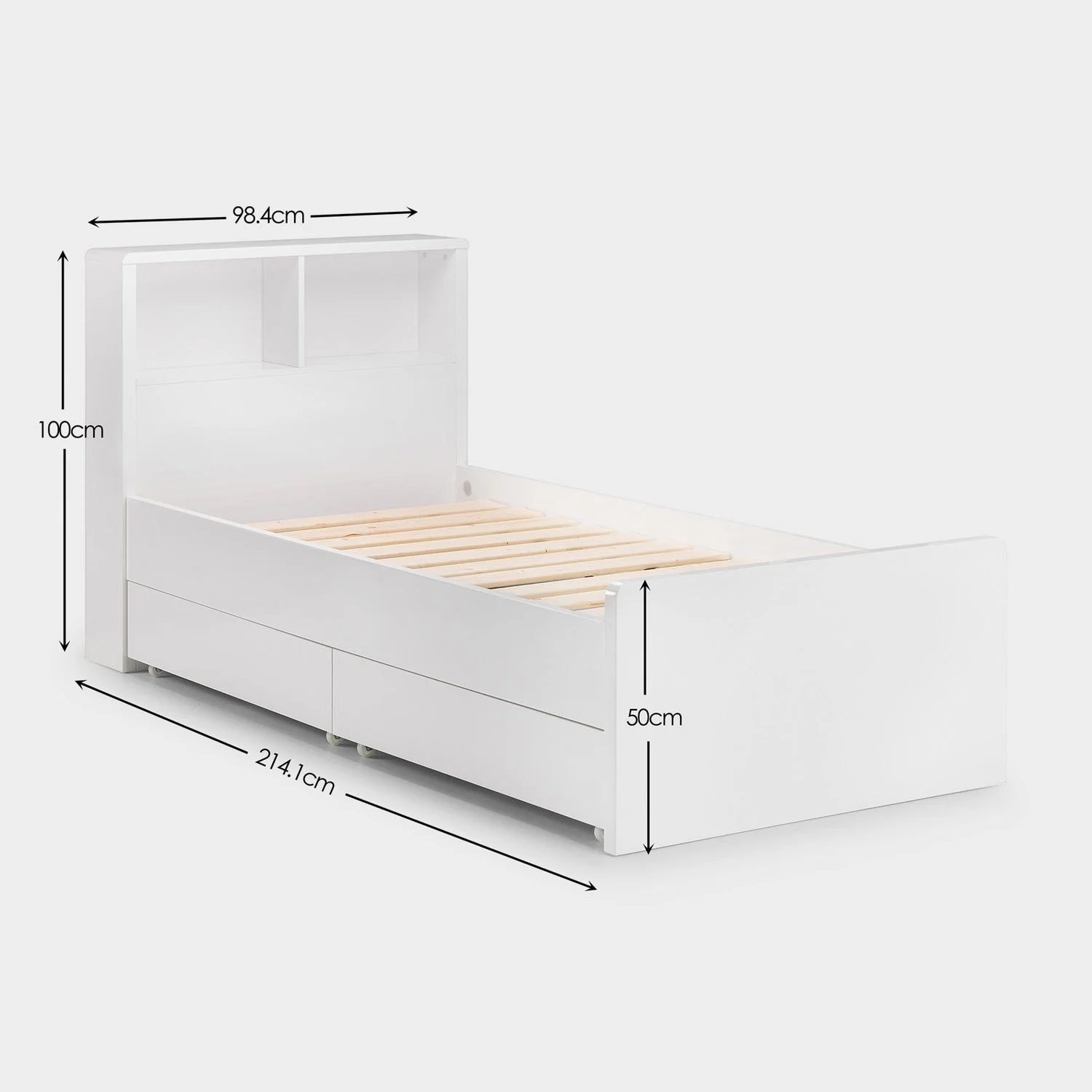 Mercer Bed Frame Single White High Gloss - Image 5
