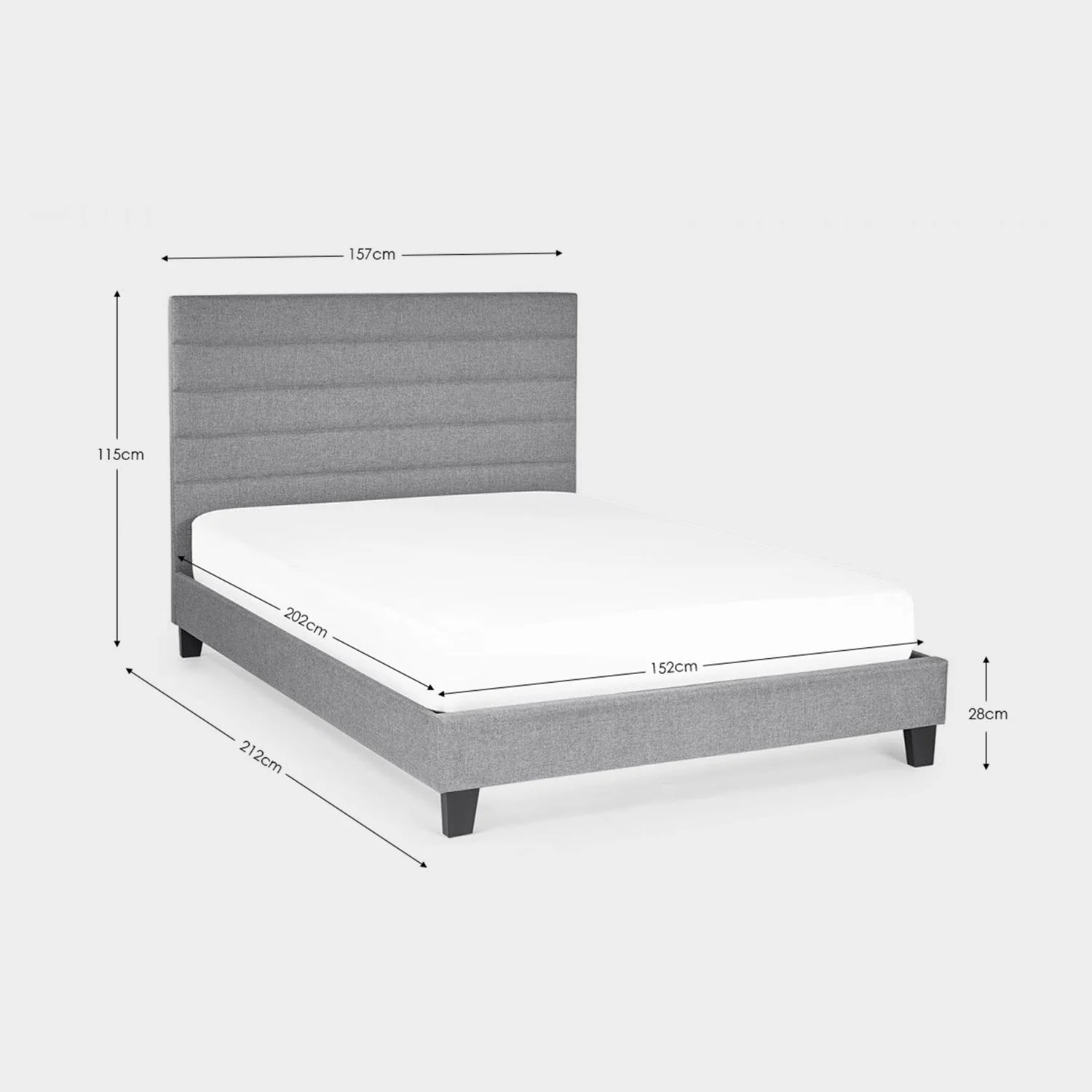 Meridian Bed Frame Double Grey - Image 6