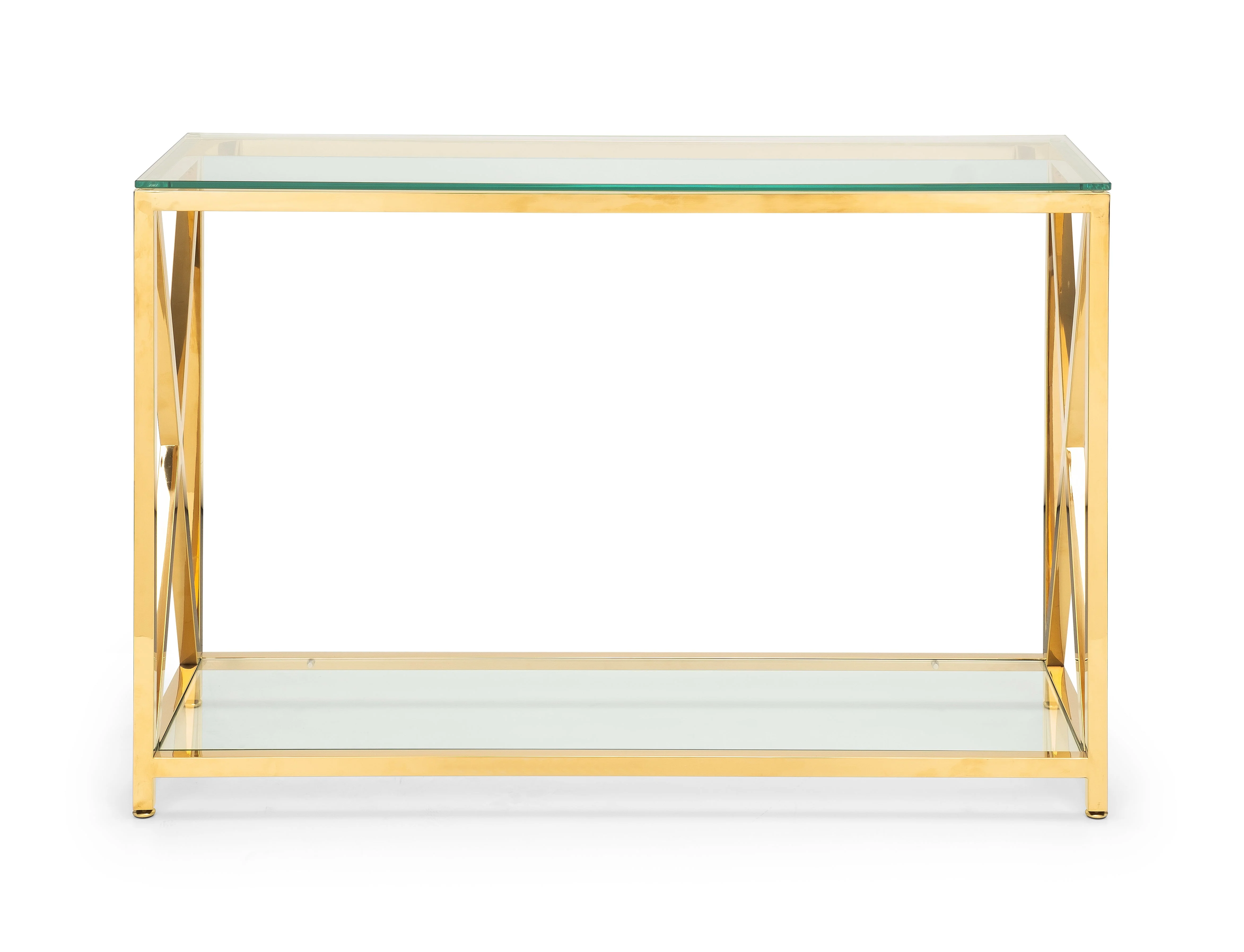 Mesa Console Table Glass & Gold