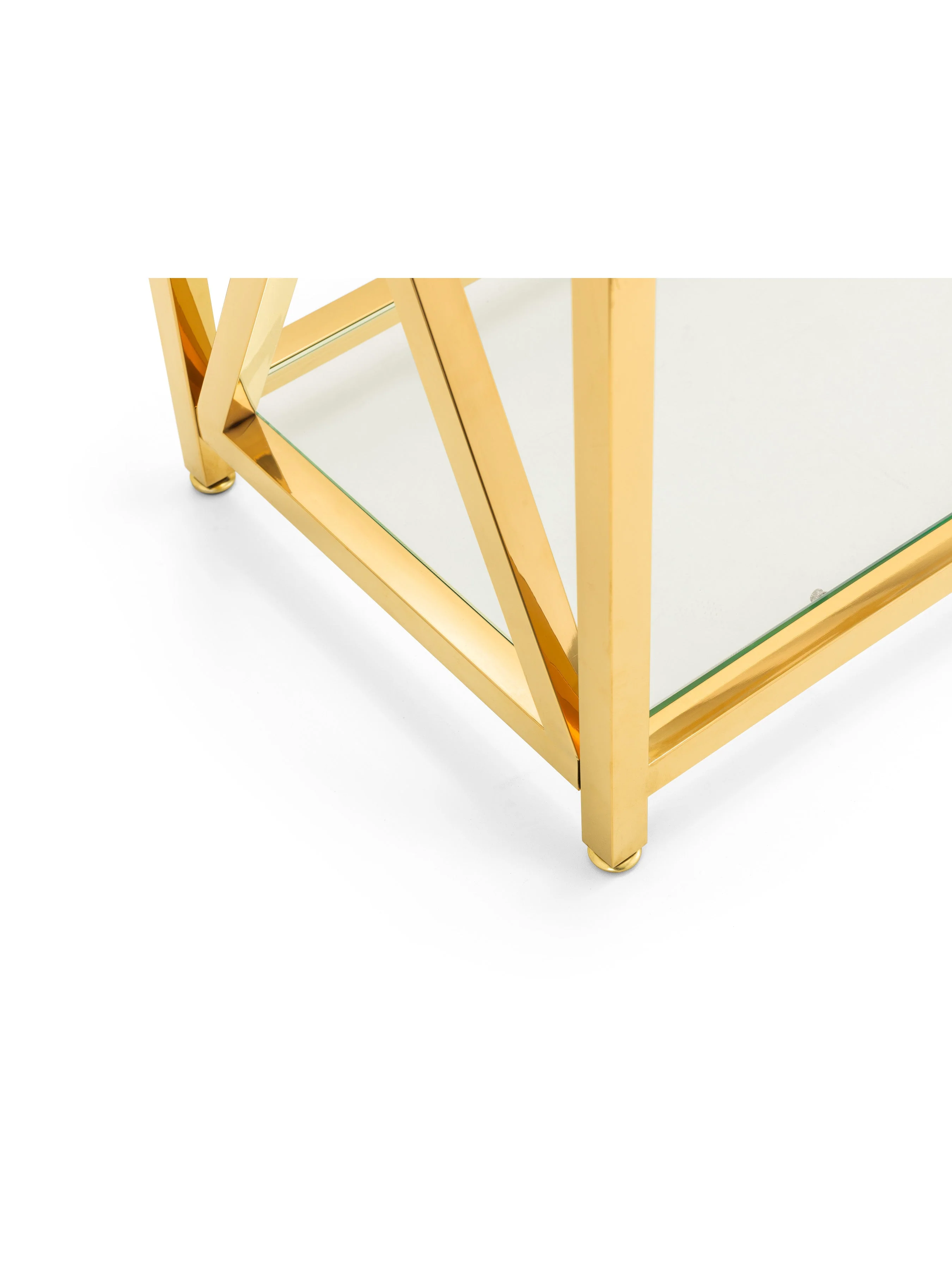 Mesa Console Table Glass & Gold - Image 3