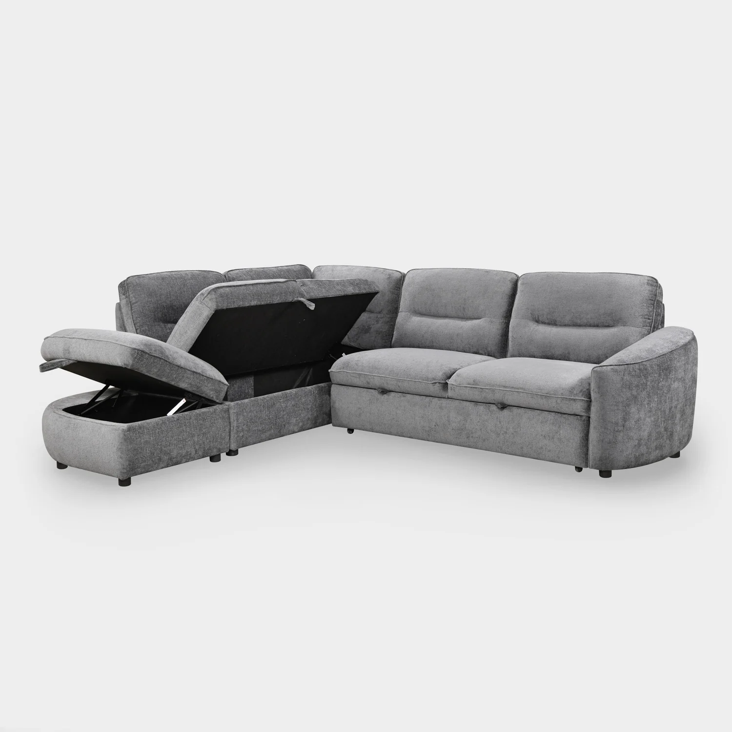 Mirella Sofa Bed Left Hand Facing Corner Dark Grey - Image 6