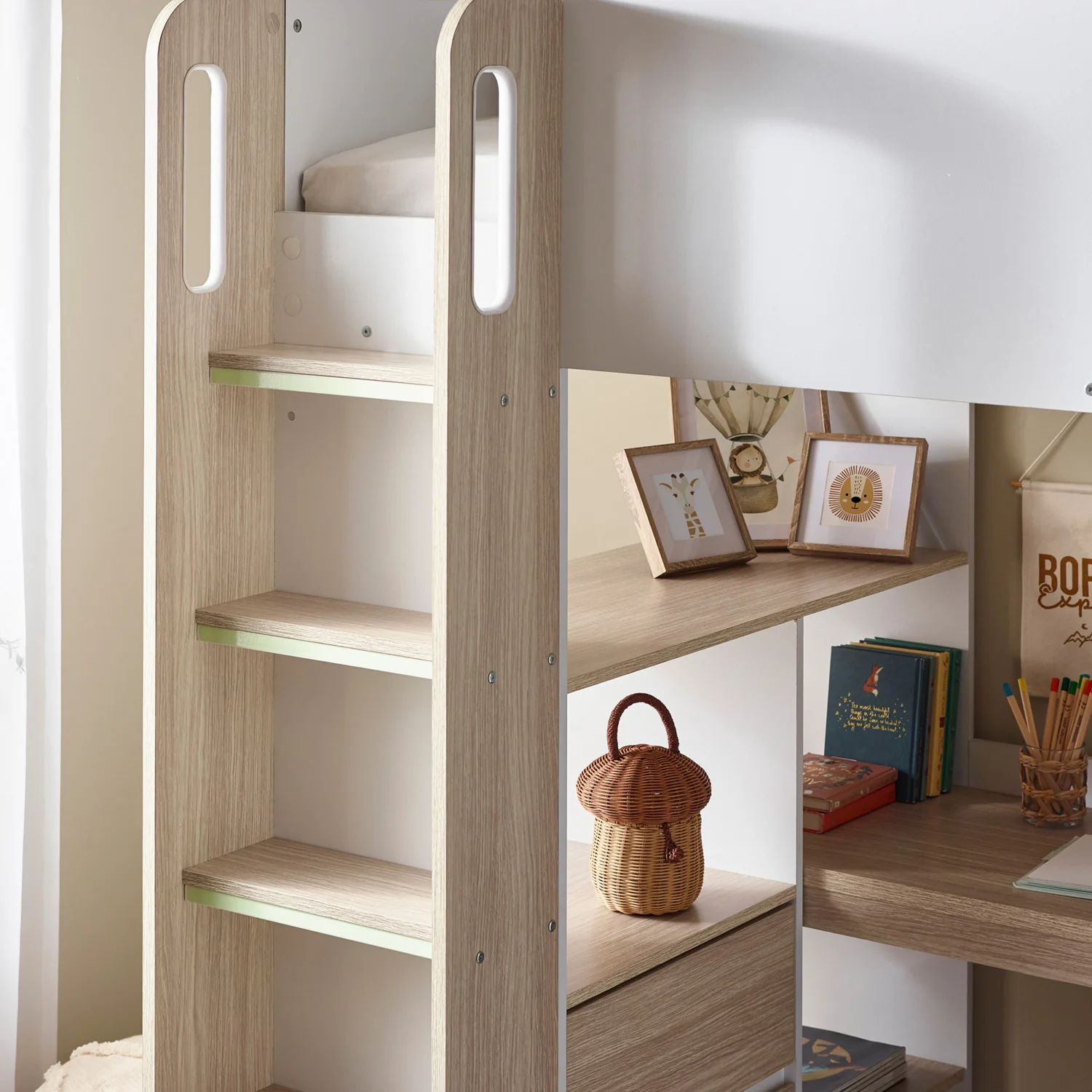 Oasis Highsleeper Bed Wood & White - Image 10