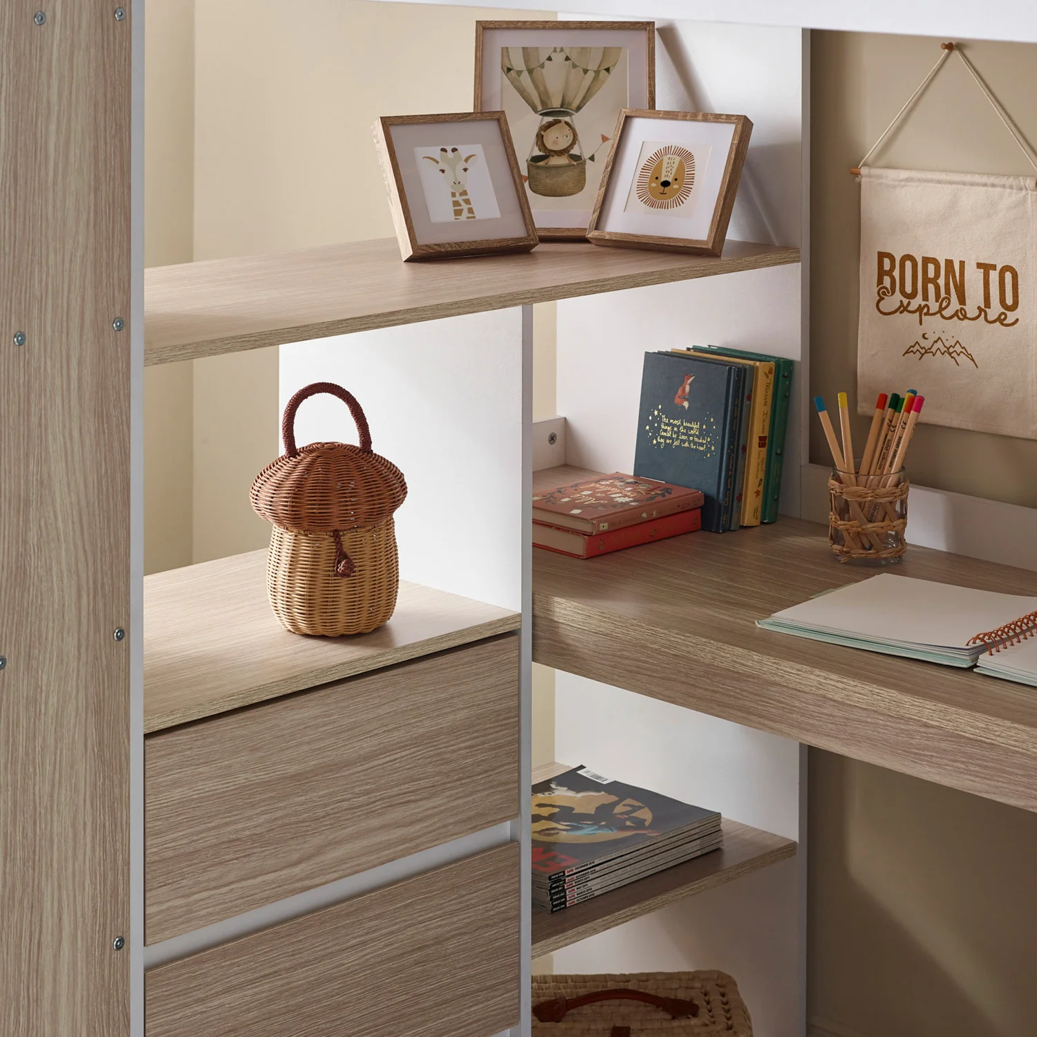Oasis Highsleeper Bed Wood & White - Image 11