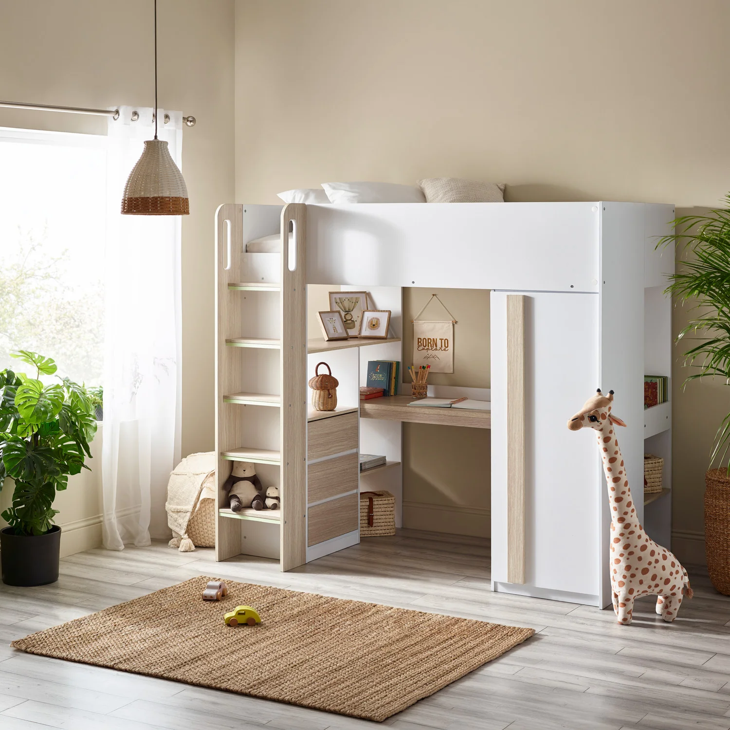 Oasis Highsleeper Bed Wood & White - Image 13