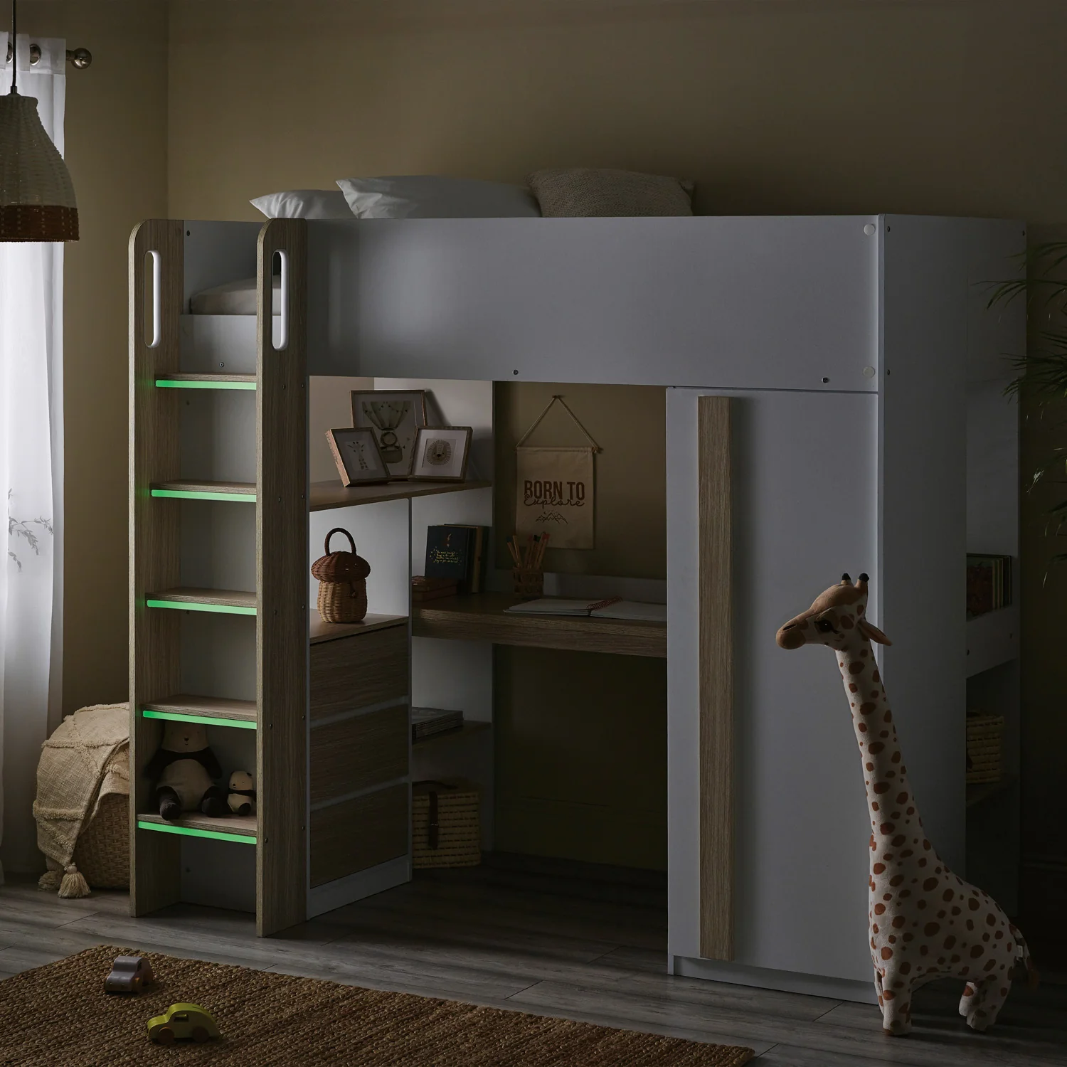 Oasis Highsleeper Bed Wood & White - Image 15