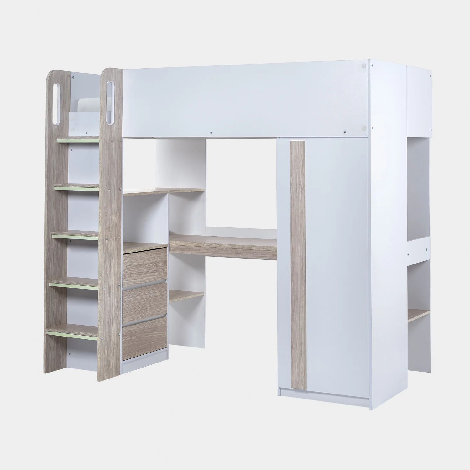 Oasis Highsleeper Bed Wood & White - Image 2