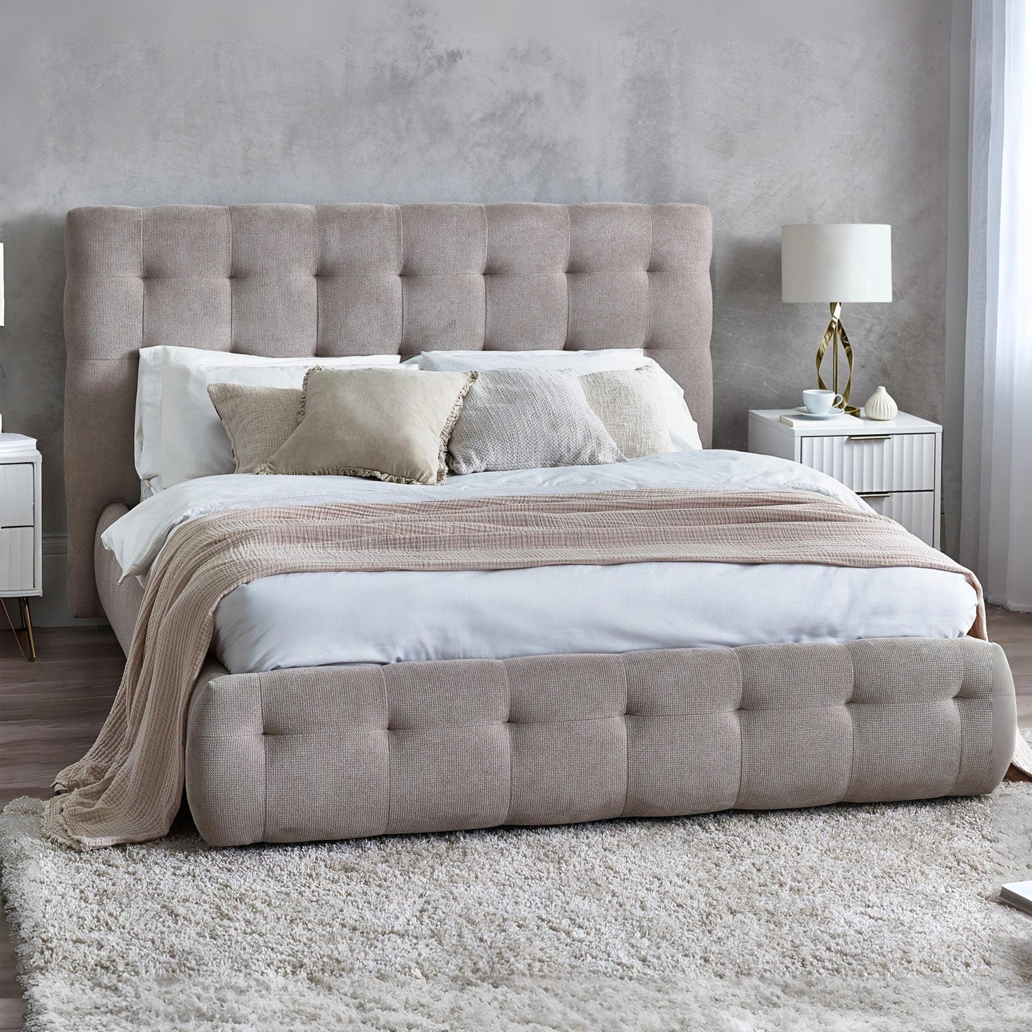 Ophira Bed Frame Double Light Taupe
