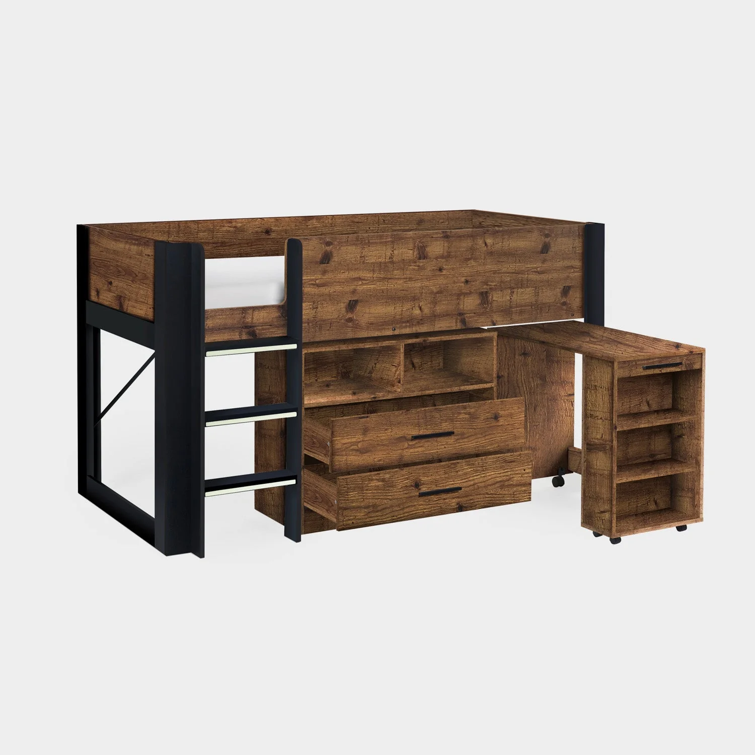 Osprey Midsleeper Bed Wood And Black - Image 3