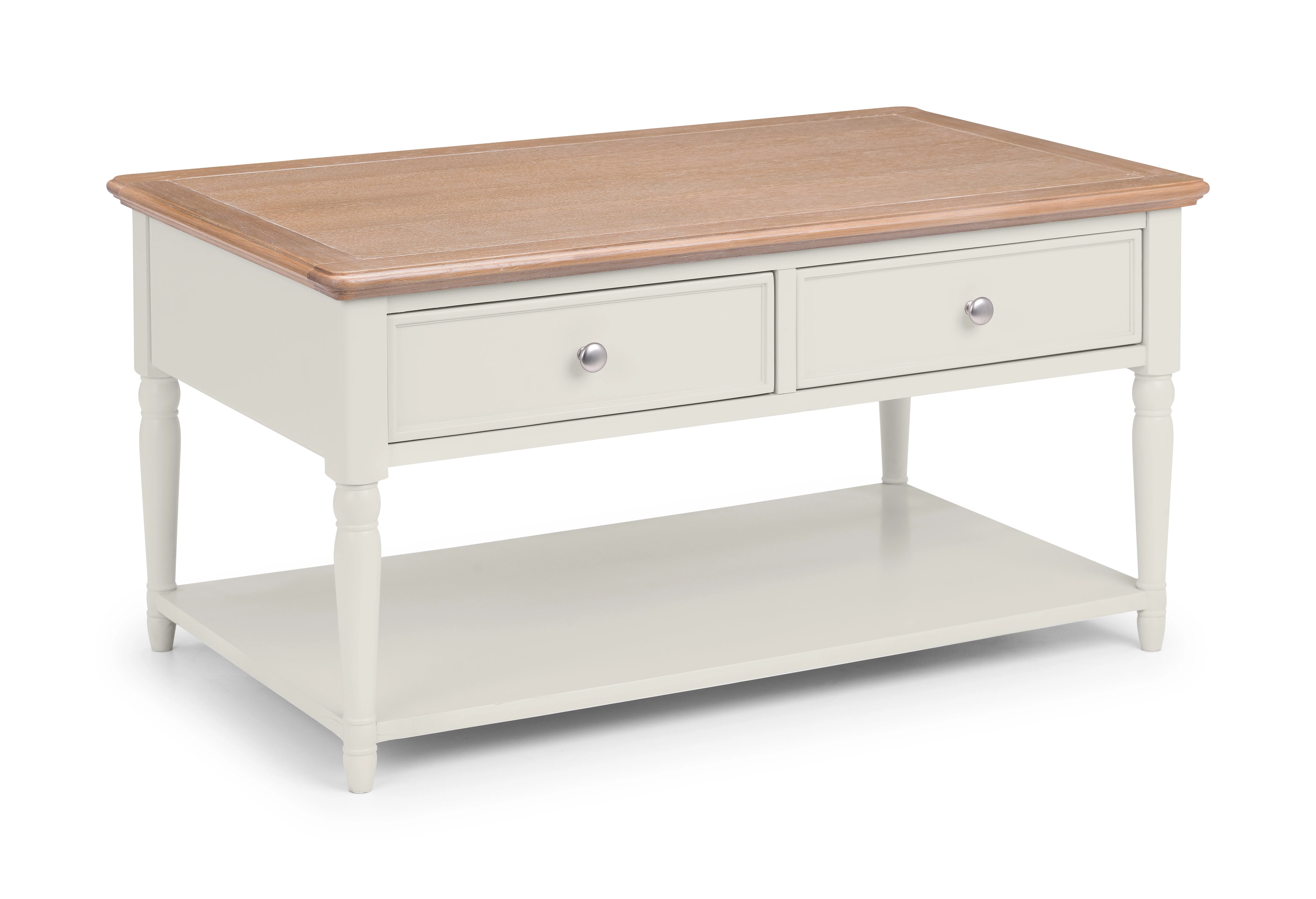 Palma 2 Drawer Coffee Table Limed Oak/Grey - Image 2